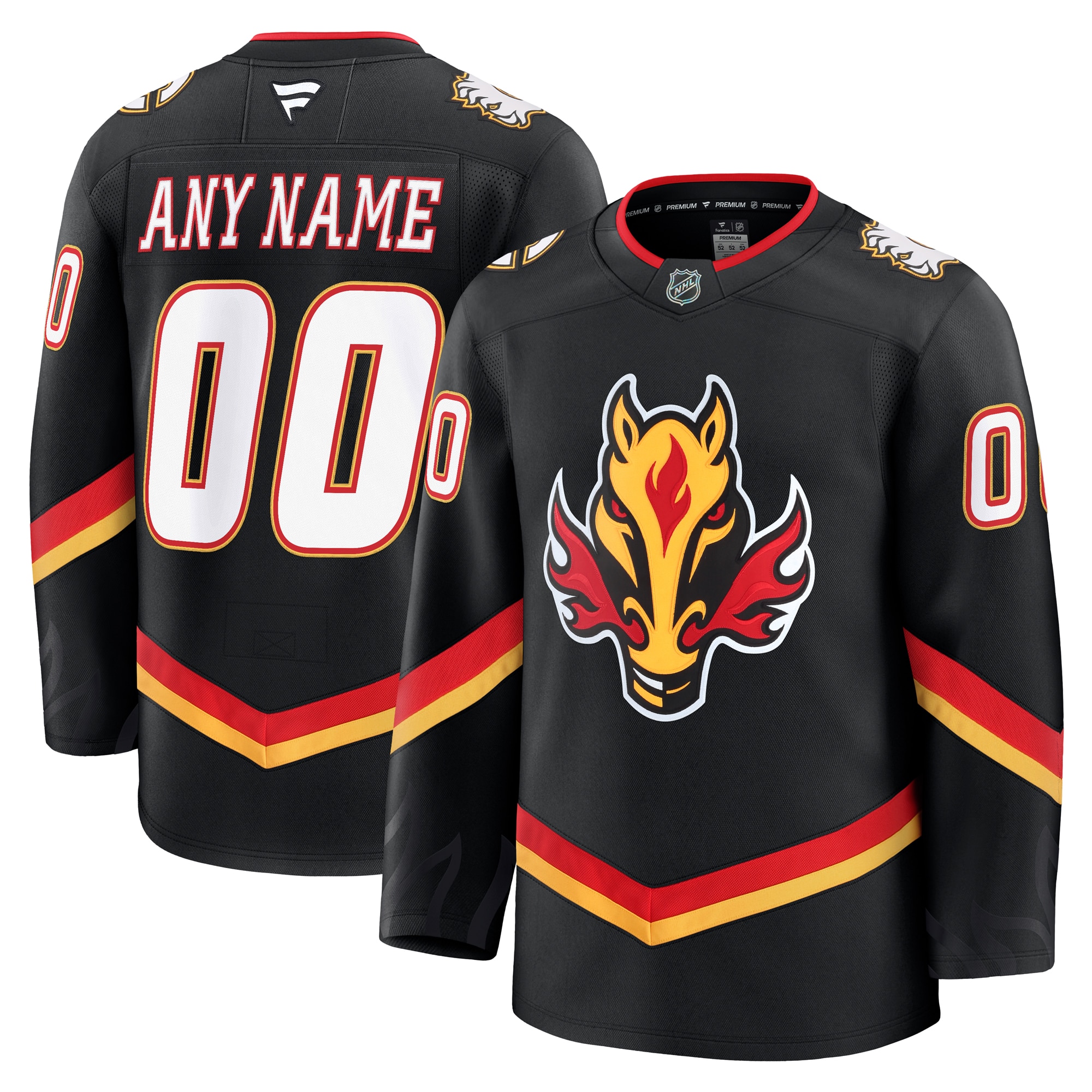 Men's Calgary Flames Black Alternate Premium Custom Jersey