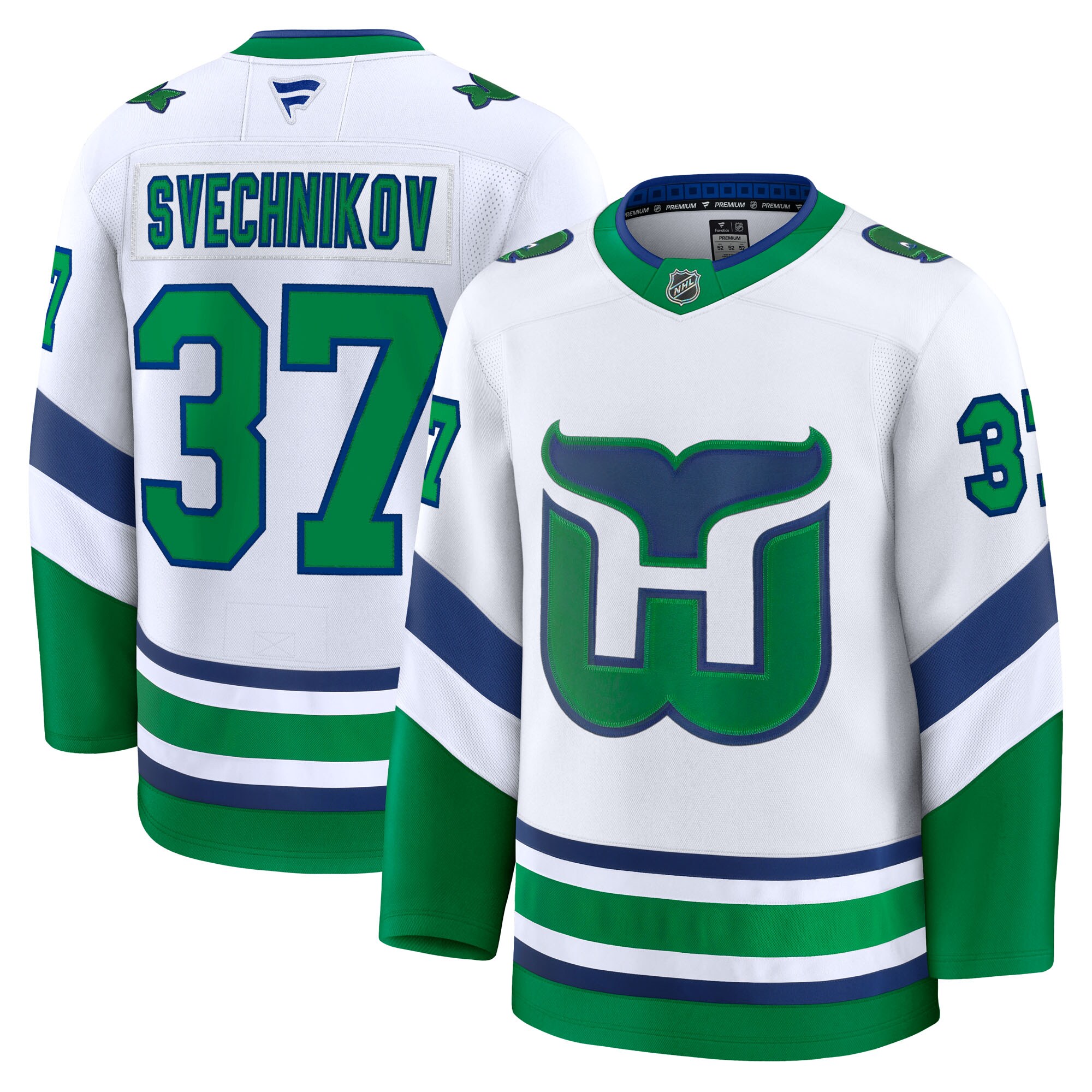 Men's Carolina Hurricanes Andrei Svechnikov White Throwback Premium Jersey