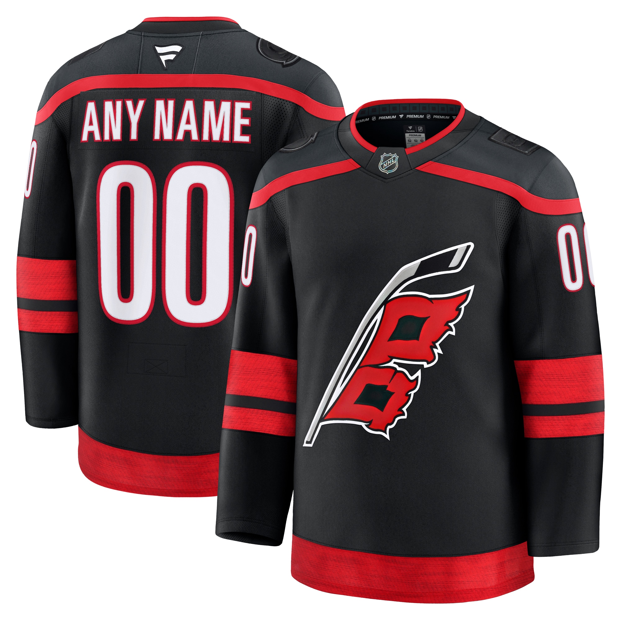 Men's Carolina Hurricanes Black Home Premium Custom Jersey