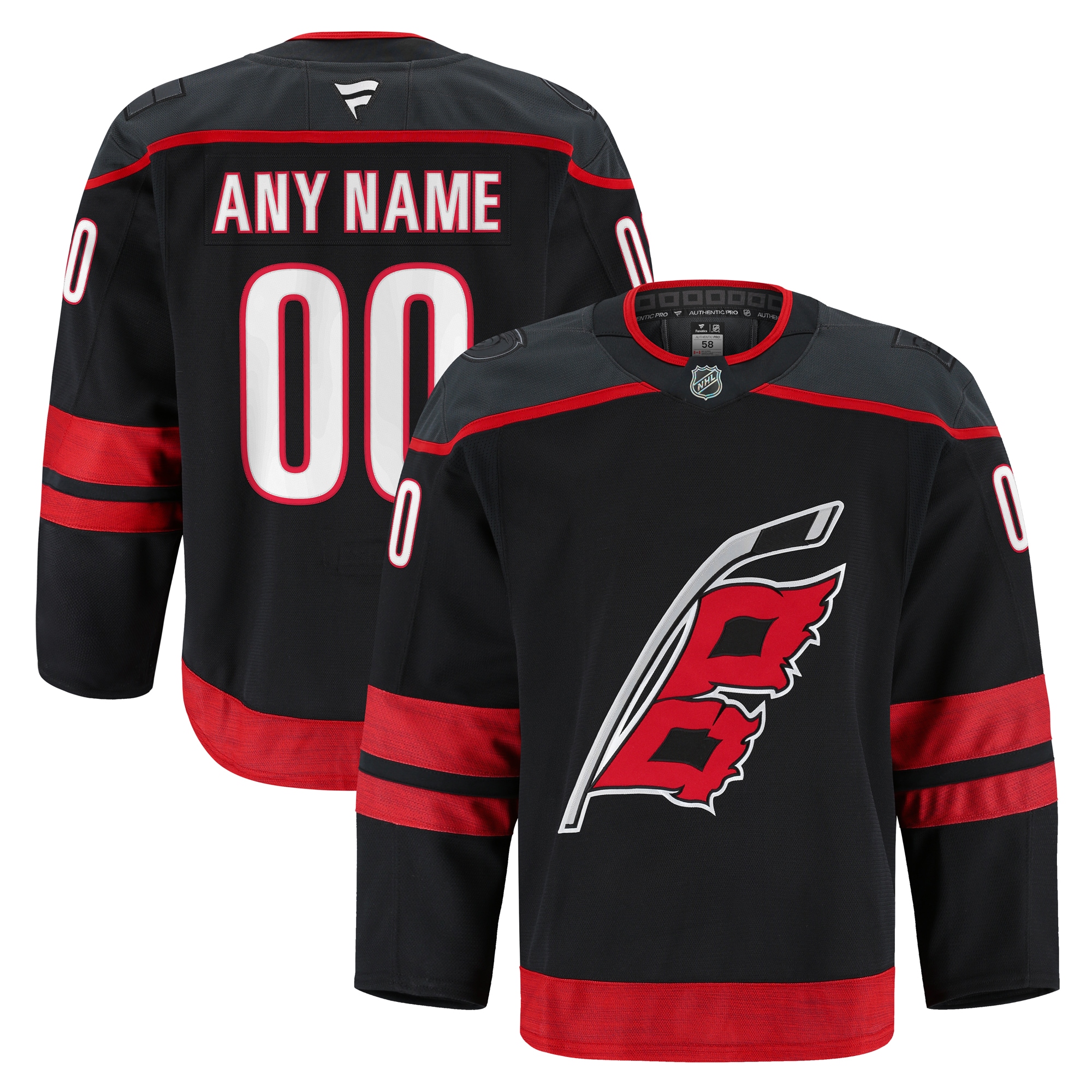 Men's Carolina Hurricanes Black Home Pro Custom Jersey
