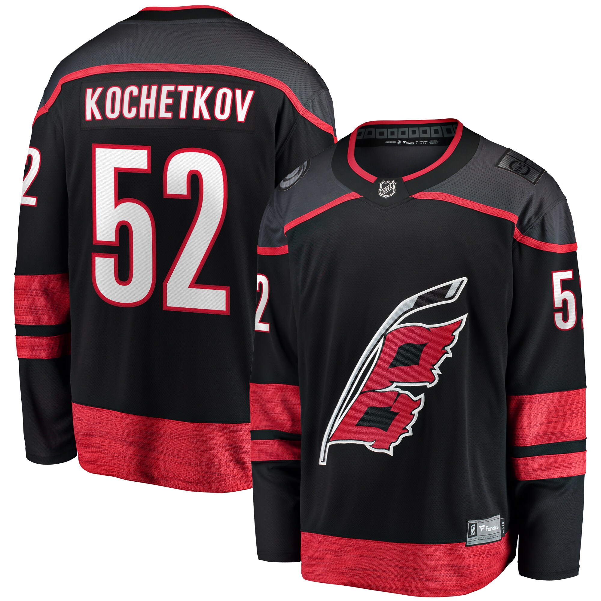 Men's Carolina Hurricanes Pyotr Kochetkov Black Home Premier Breakaway Player Jersey