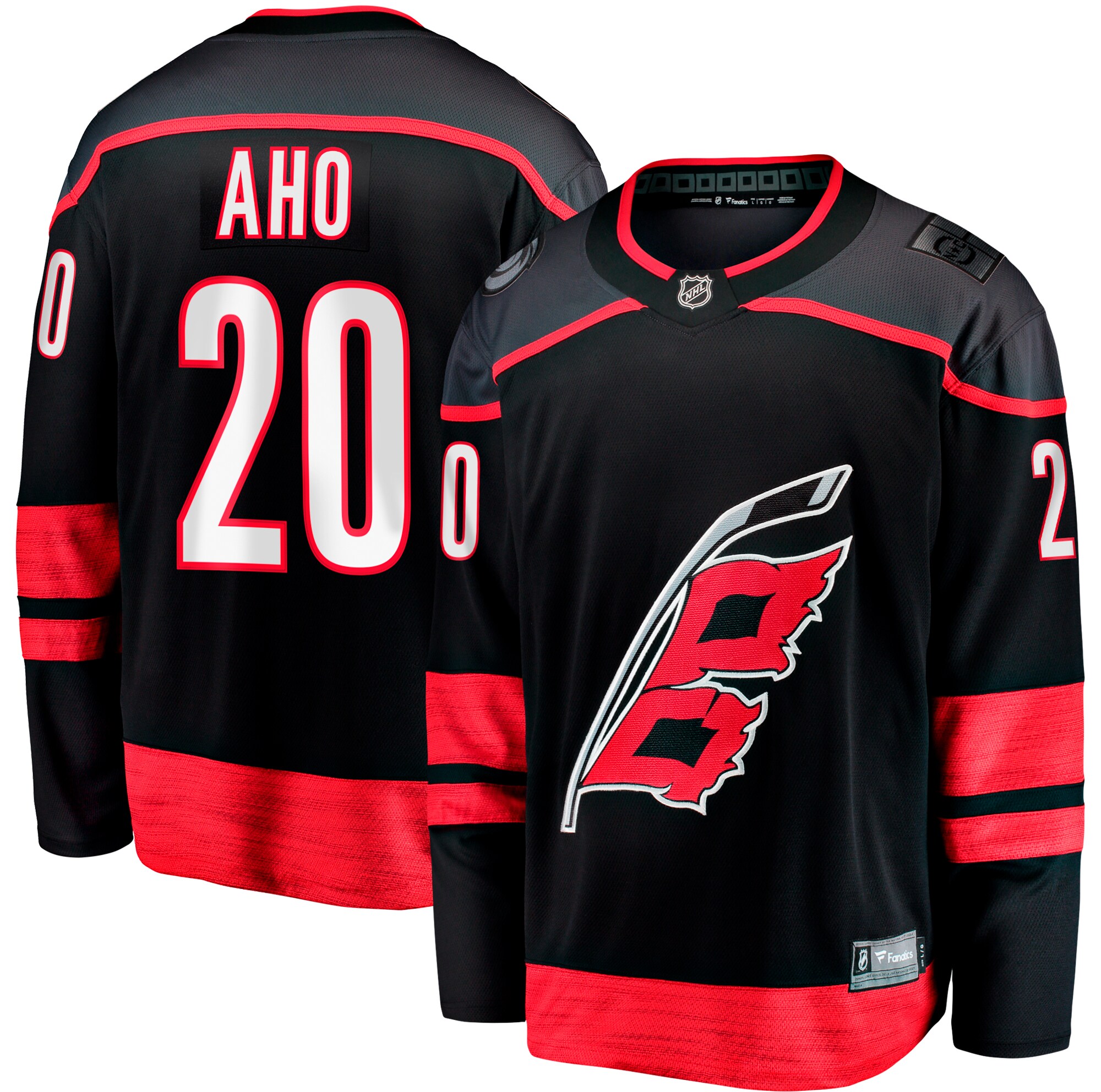 Men's Carolina Hurricanes Sebastian Aho Black Home Breakaway Jersey