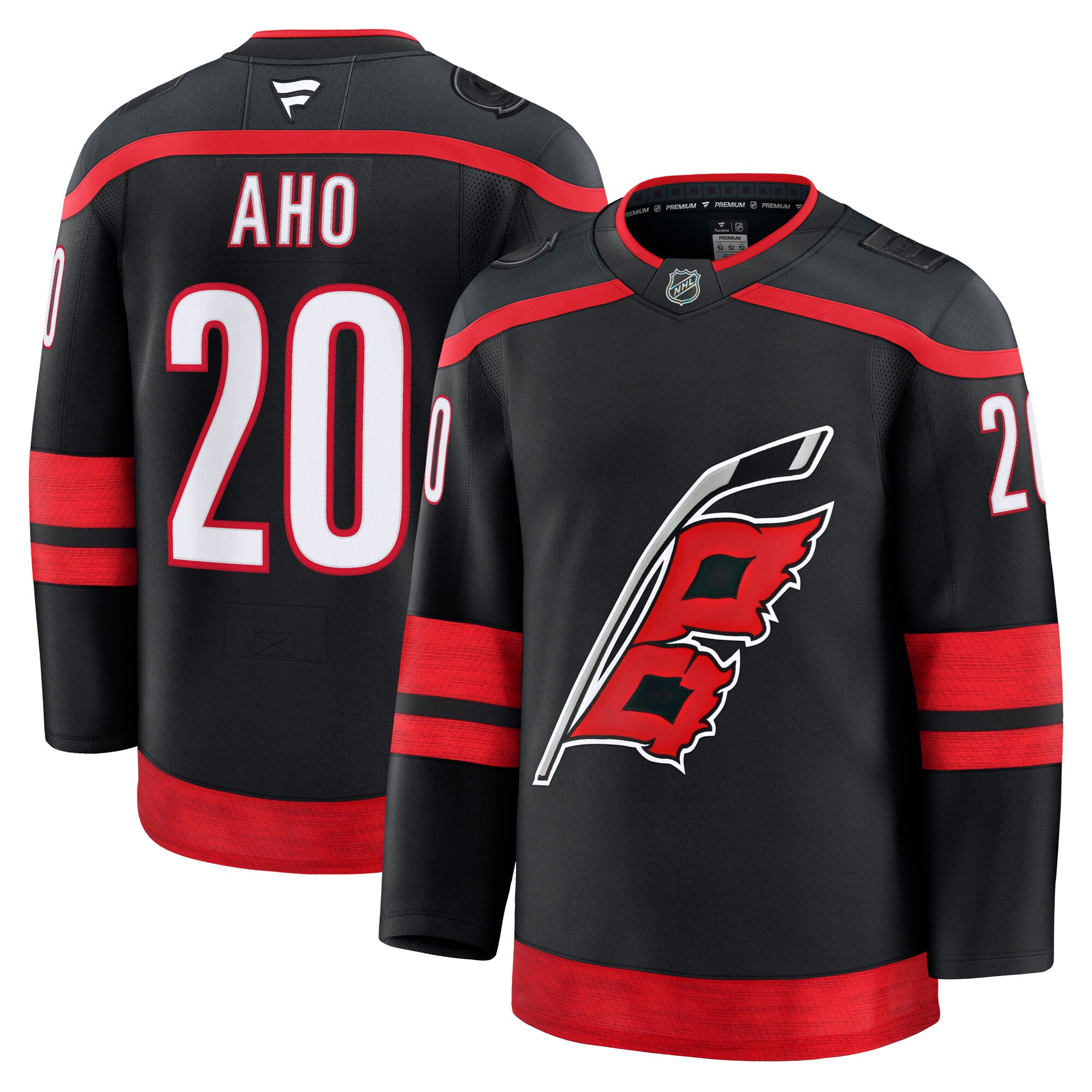 Men's Carolina Hurricanes Sebastian Aho Black Home Premium Jersey
