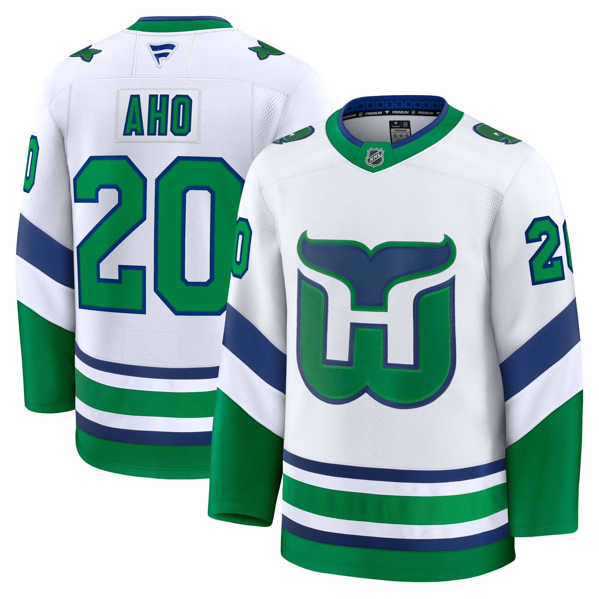 Men's Carolina Hurricanes Sebastian Aho White Throwback Premium Jersey