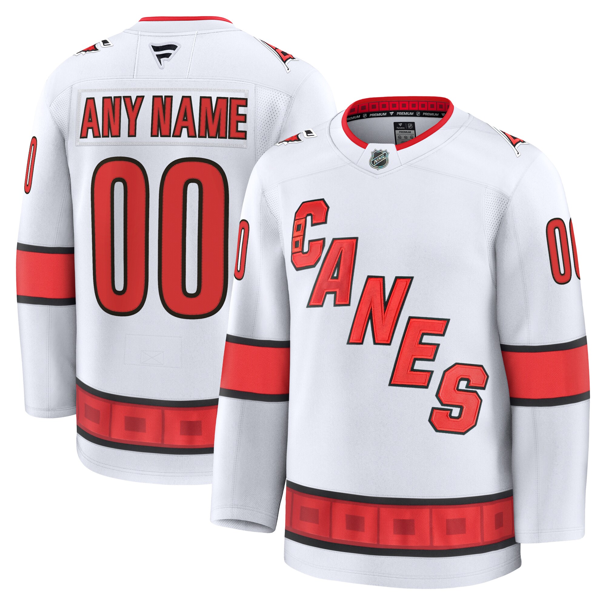 Men's Carolina Hurricanes White Away Premium Custom Jersey
