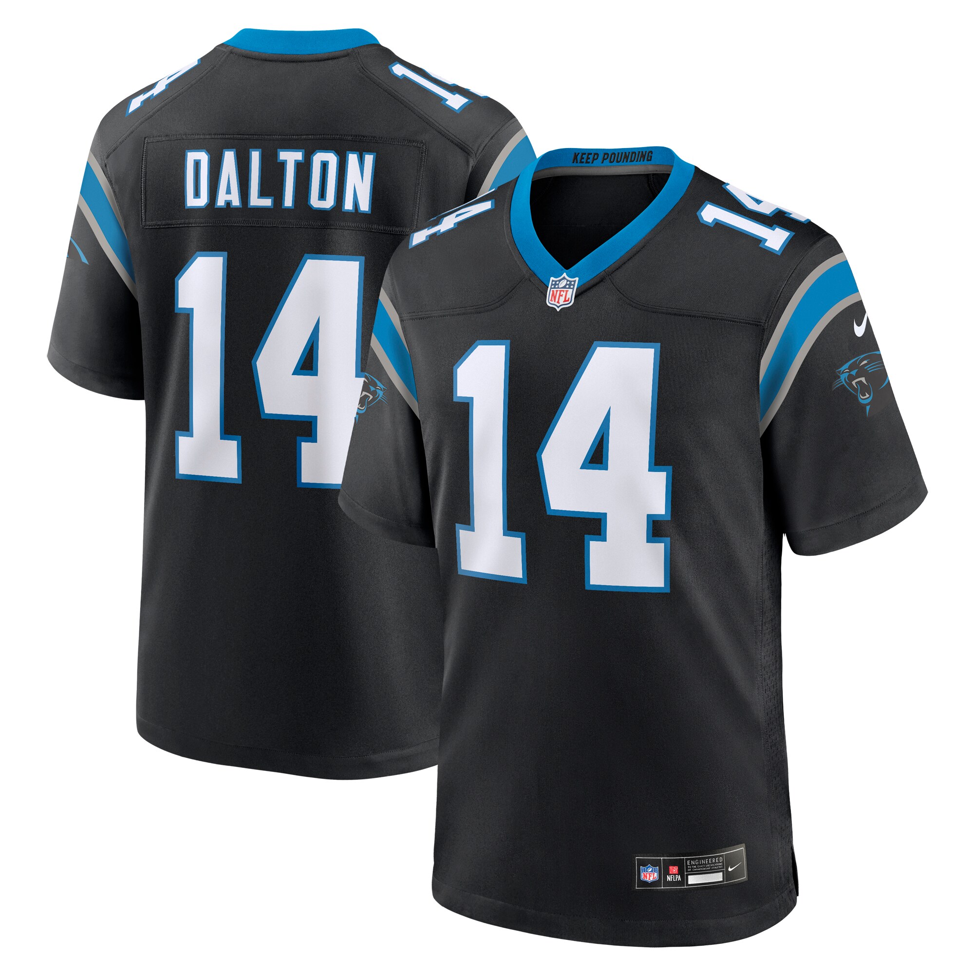 Men's Carolina Panthers Andy Dalton Black Team Game Jersey Js1774