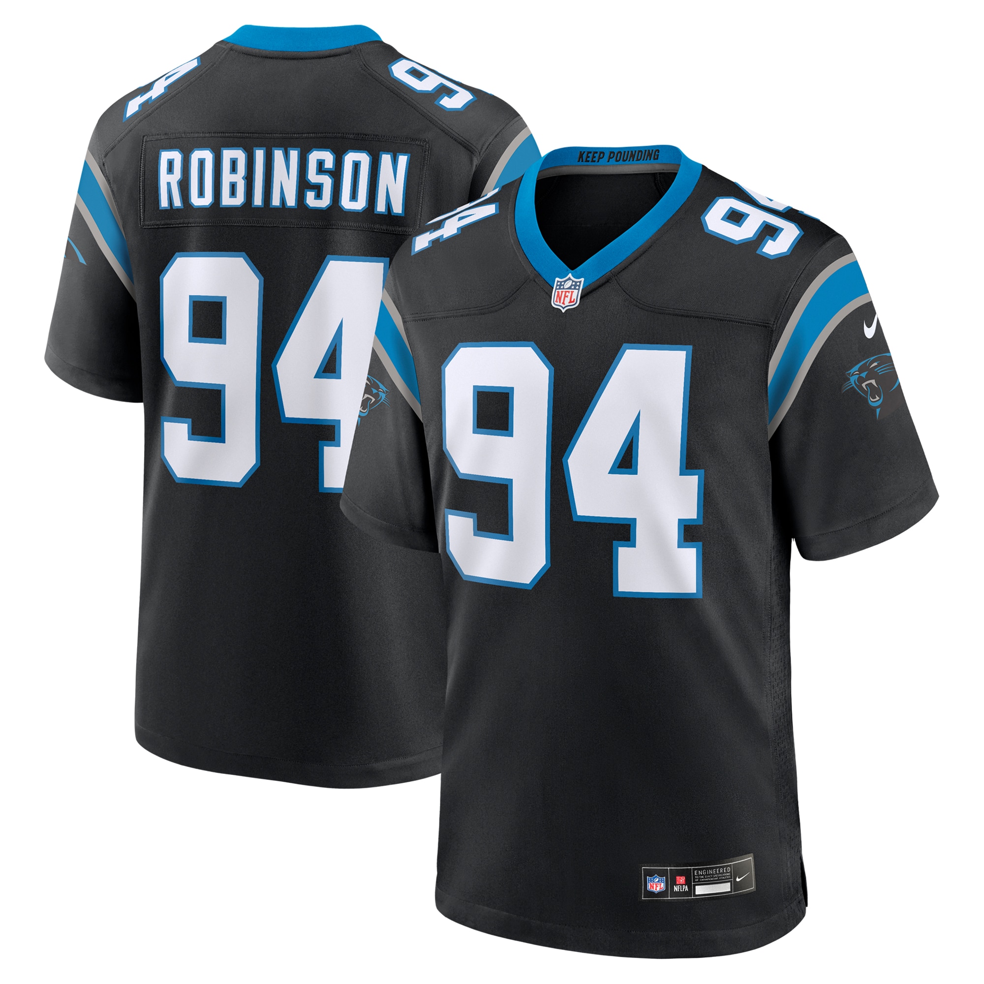 Men's Carolina Panthers A'shawn Robinson Black Game Jersey Js6258