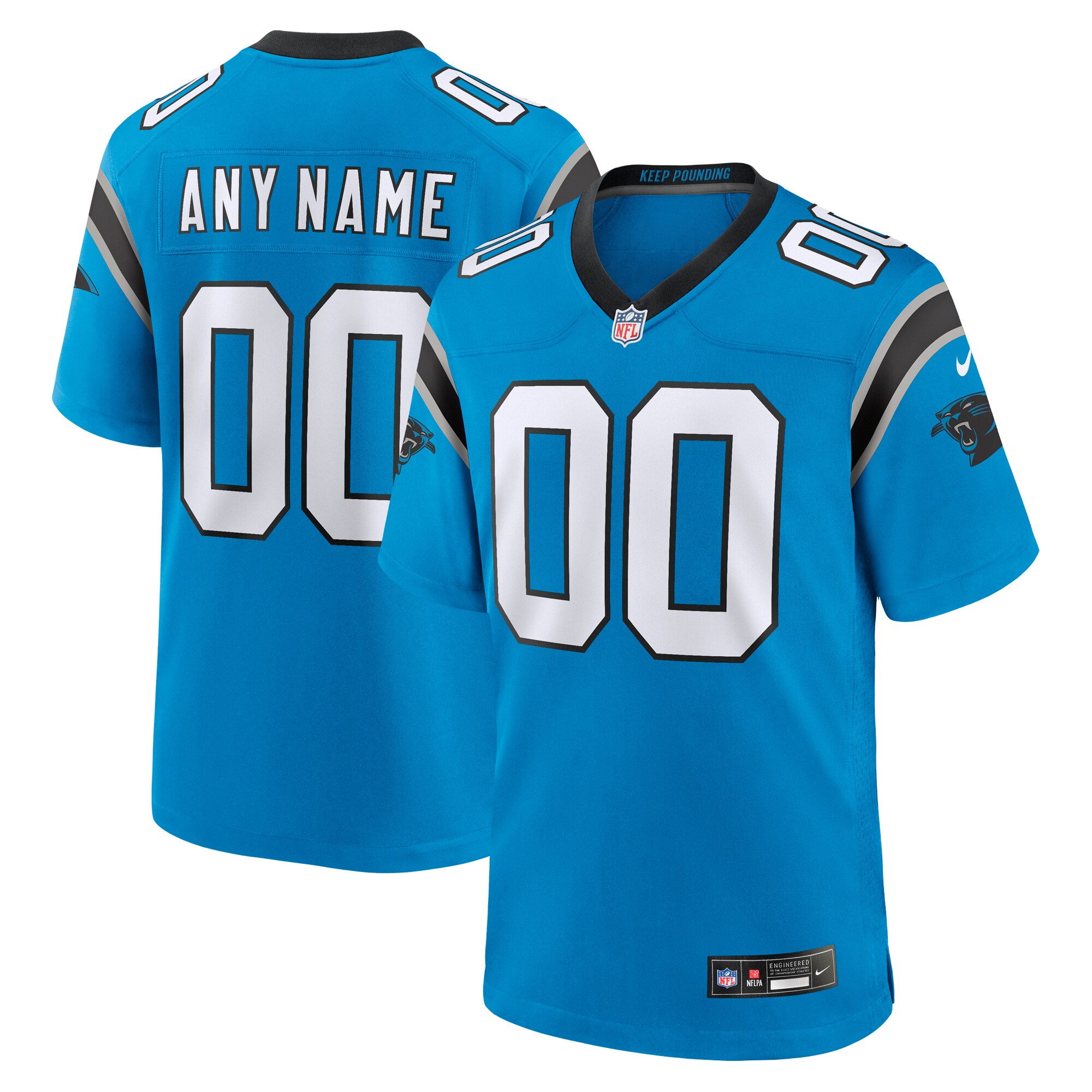 Men's Carolina Panthers Blue Alternate Custom Game Jersey Js4636