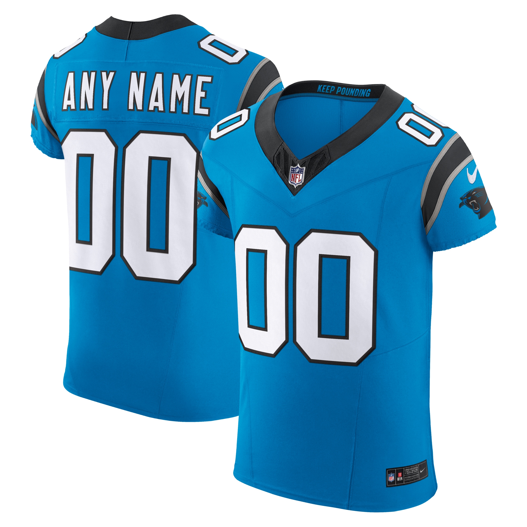 Men's Carolina Panthers Blue Vapor F.u.s.e. Elite Custom Jersey Js9291