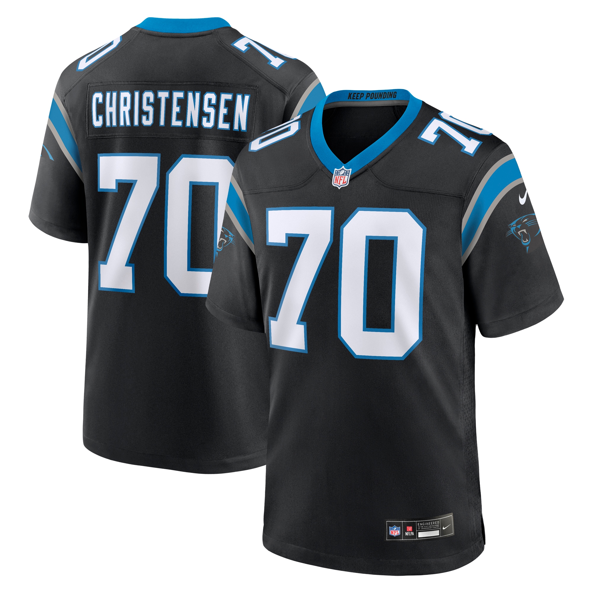 Men's Carolina Panthers Brady Christensen Black Team Game Jersey Js4240