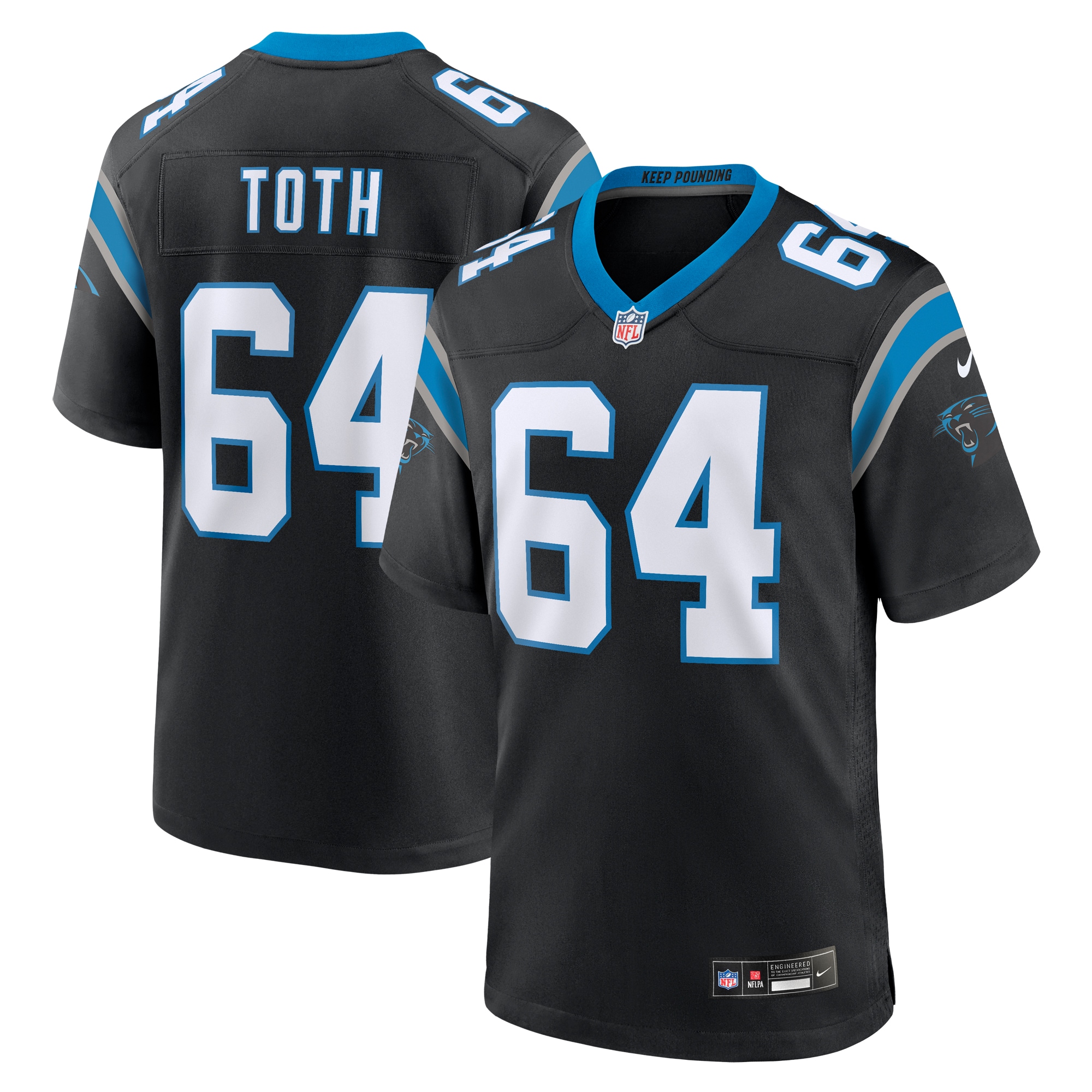 Men's Carolina Panthers Brett Toth Black Game Jersey Js5364