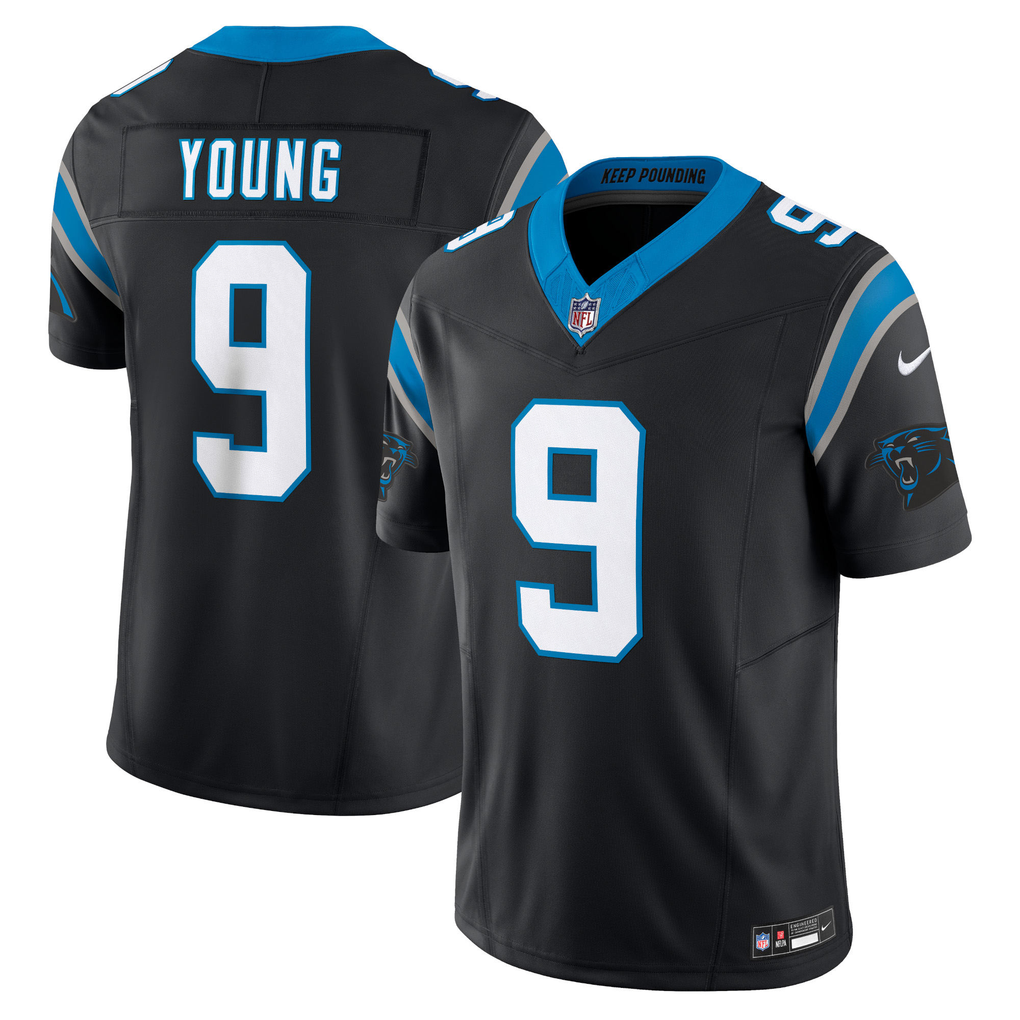 Men's Carolina Panthers Bryce Young Black Vapor F.u.s.e. Limited Jersey Js9011