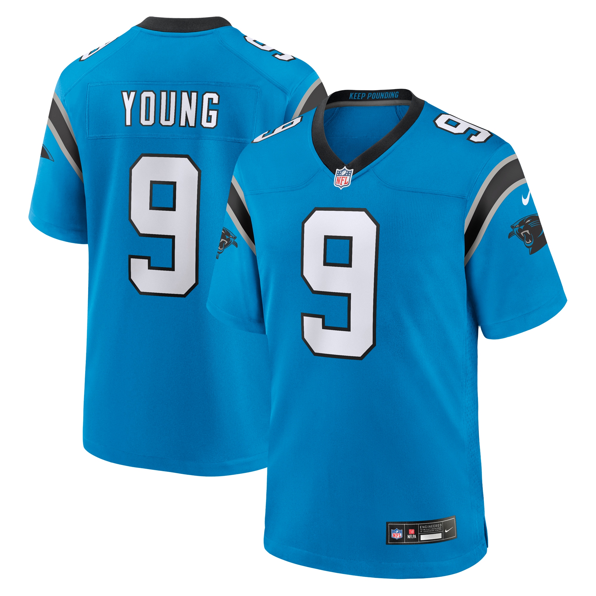 Men's Carolina Panthers Bryce Young Blue Alternate Game Jersey Js8491