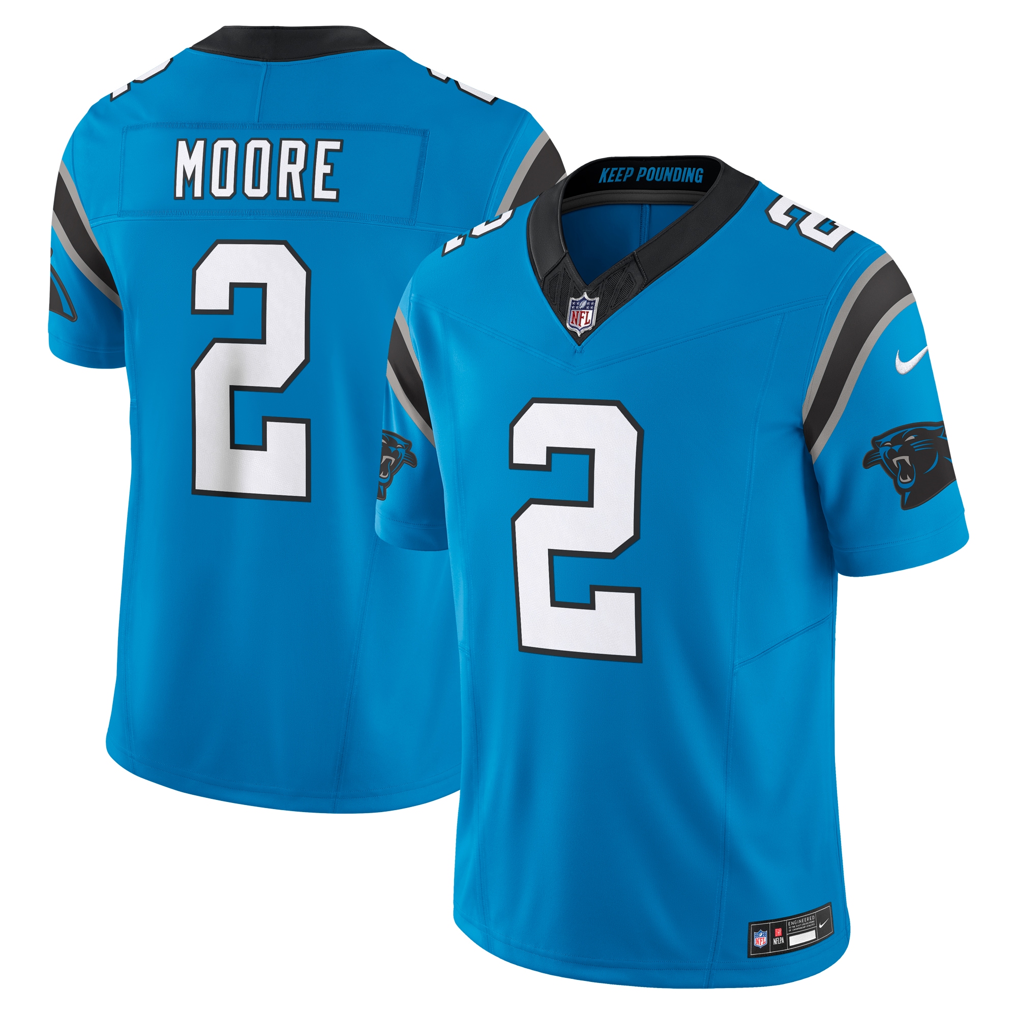 Men's Carolina Panthers D.j. Moore Blue Vapor F.u.s.e. Limited Jersey Js1983