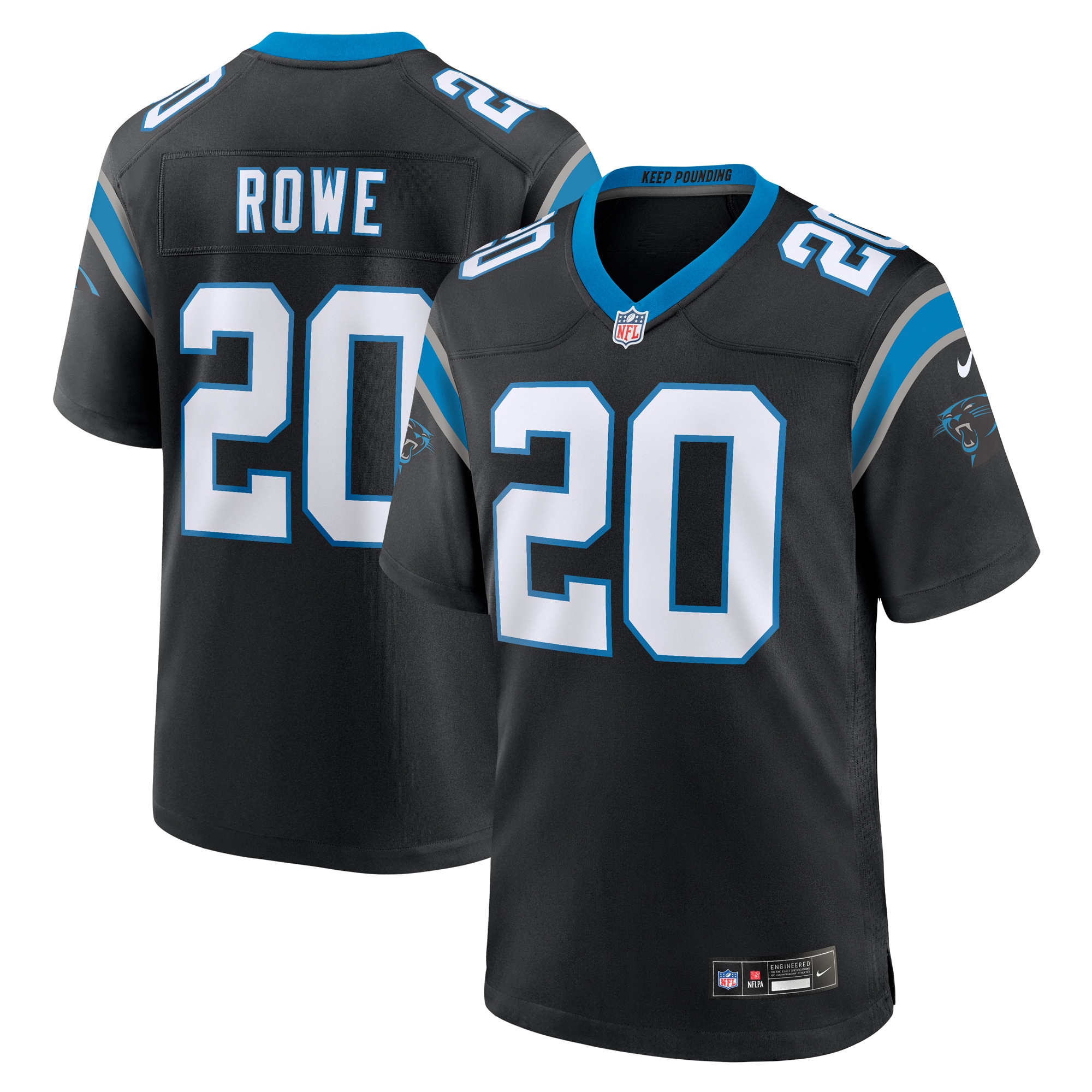Men's Carolina Panthers Eric Rowe Black Game Jersey Js2670