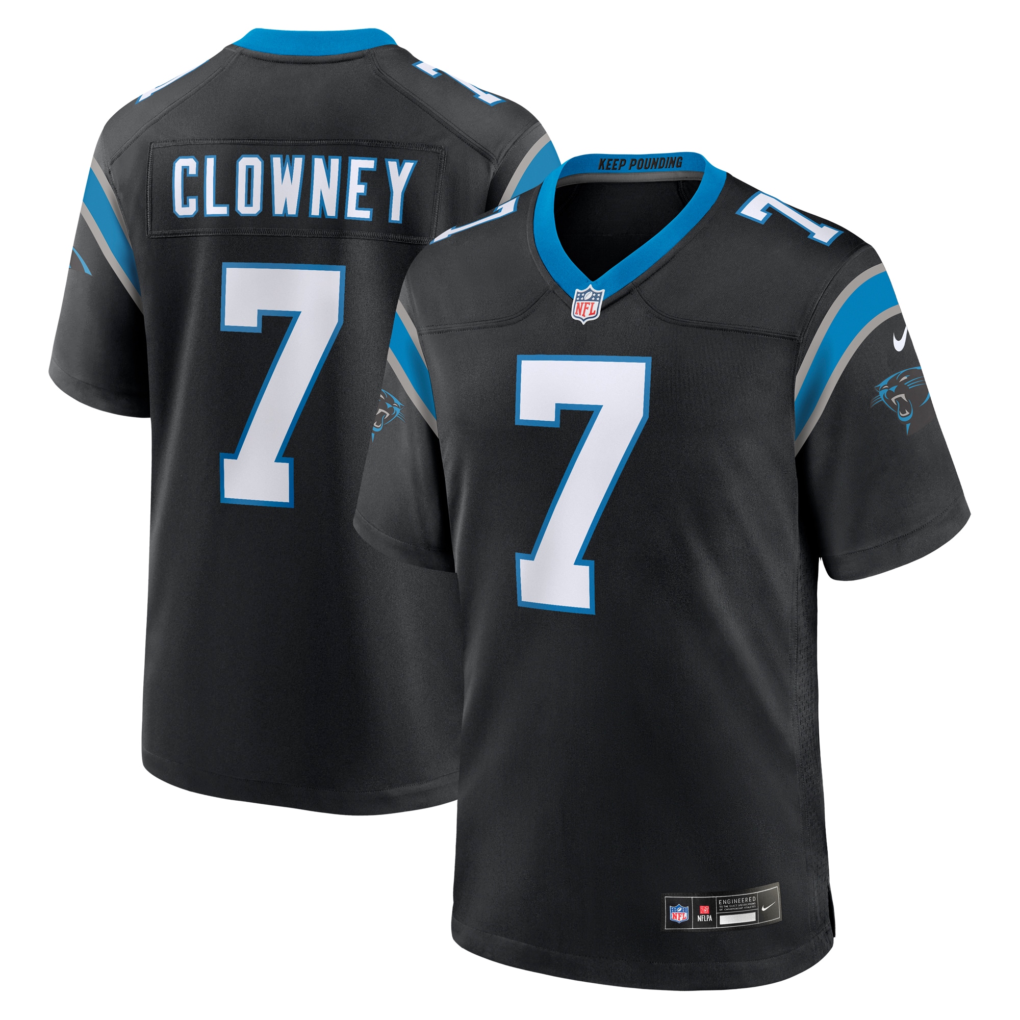 Men's Carolina Panthers Jadeveon Clowney Black Game Jersey Js6404