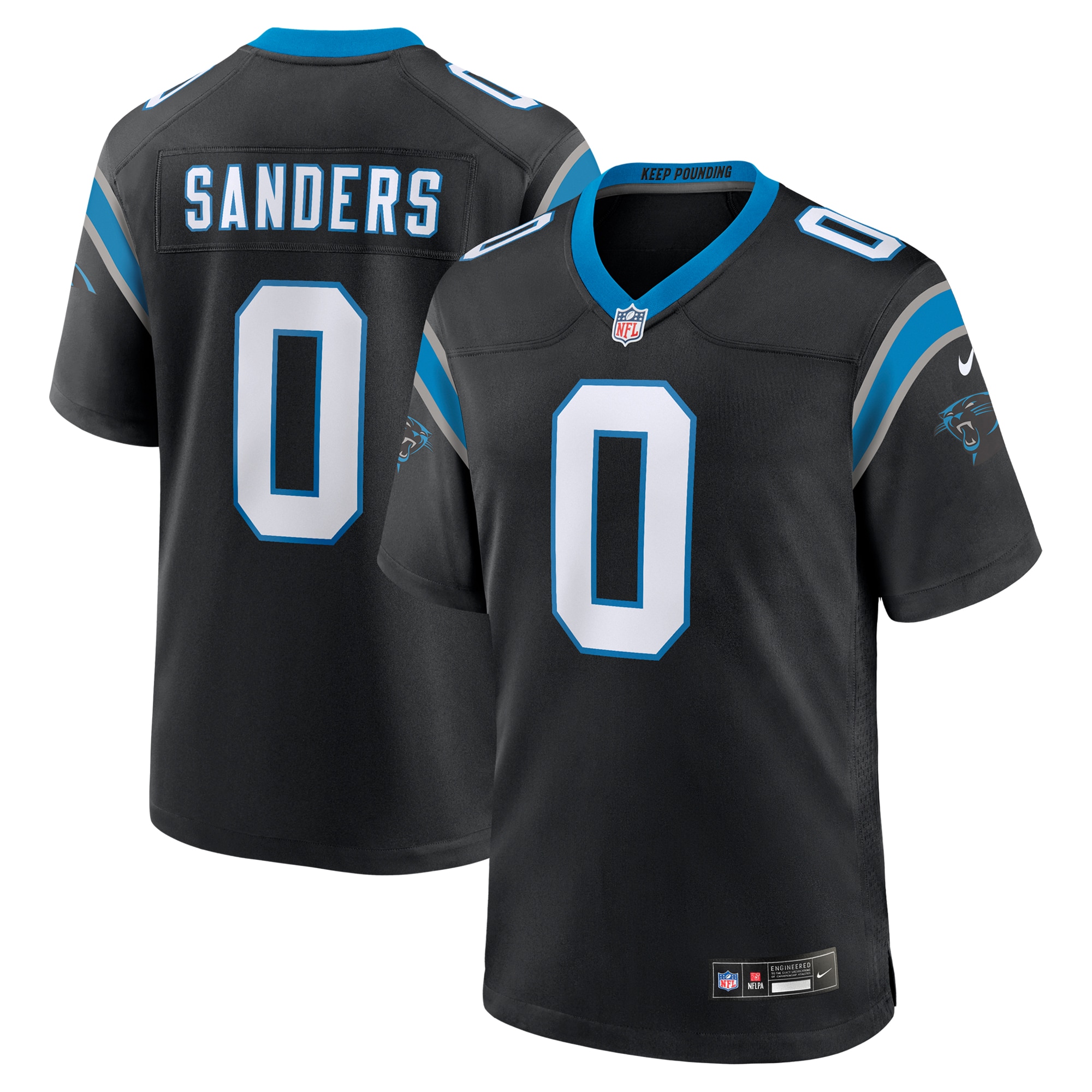 Men's Carolina Panthers Ja'tavion Sanders Black Game Jersey Js7099