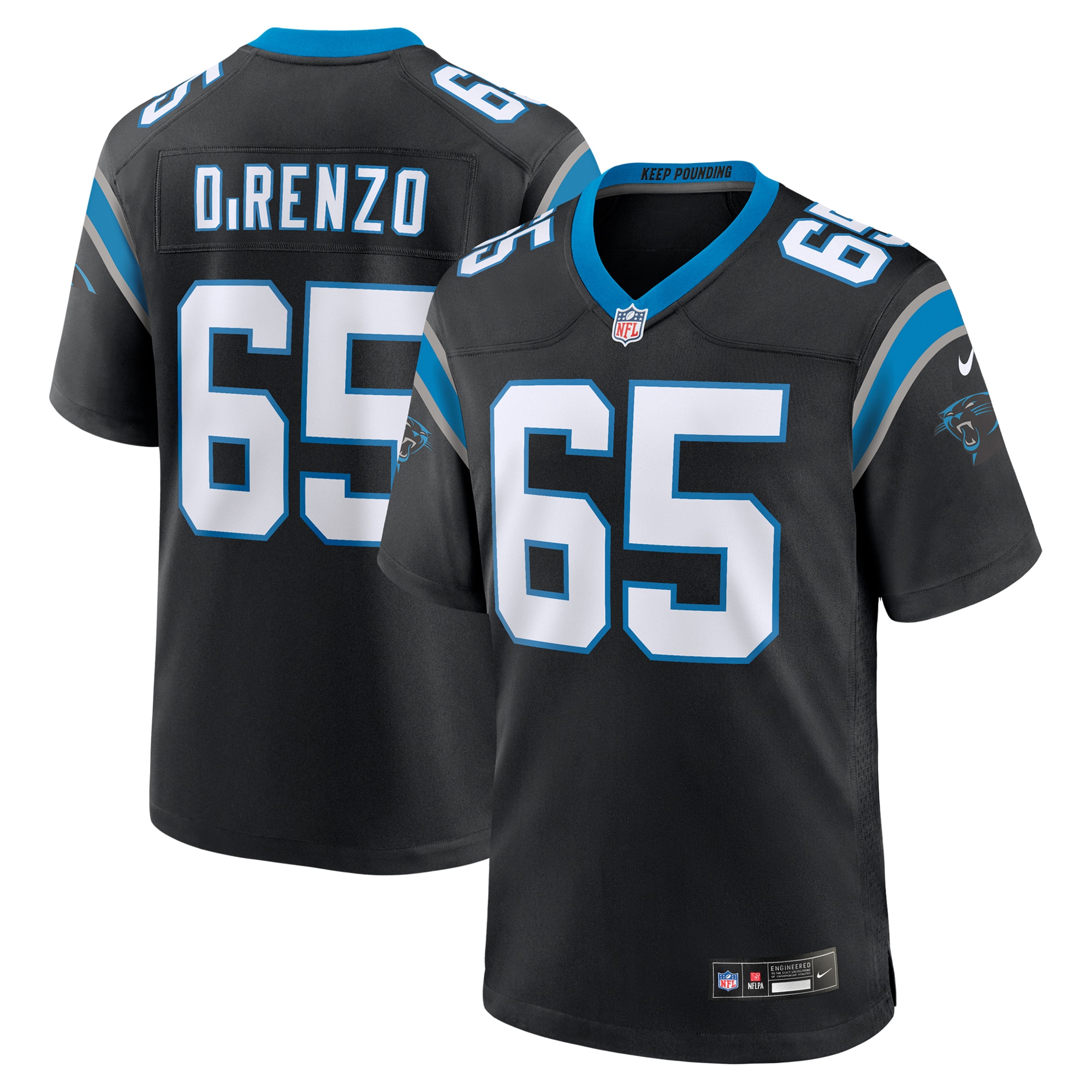 Men's Carolina Panthers J.d. Direnzo Black Game Jersey Js6161