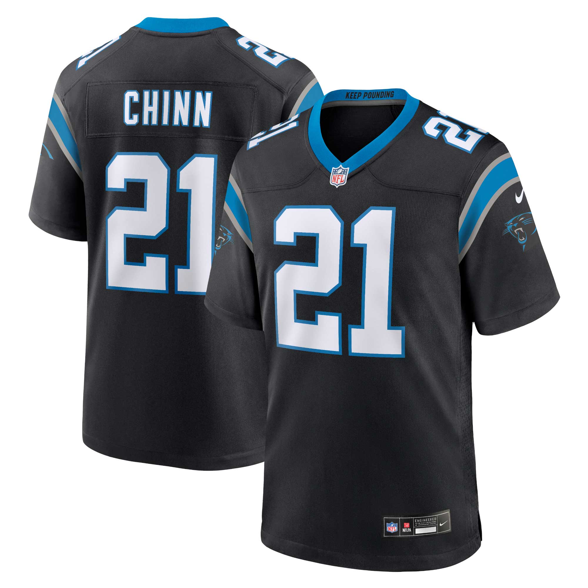 Men's Carolina Panthers Jeremy Chinn Black Game Jersey Js1625