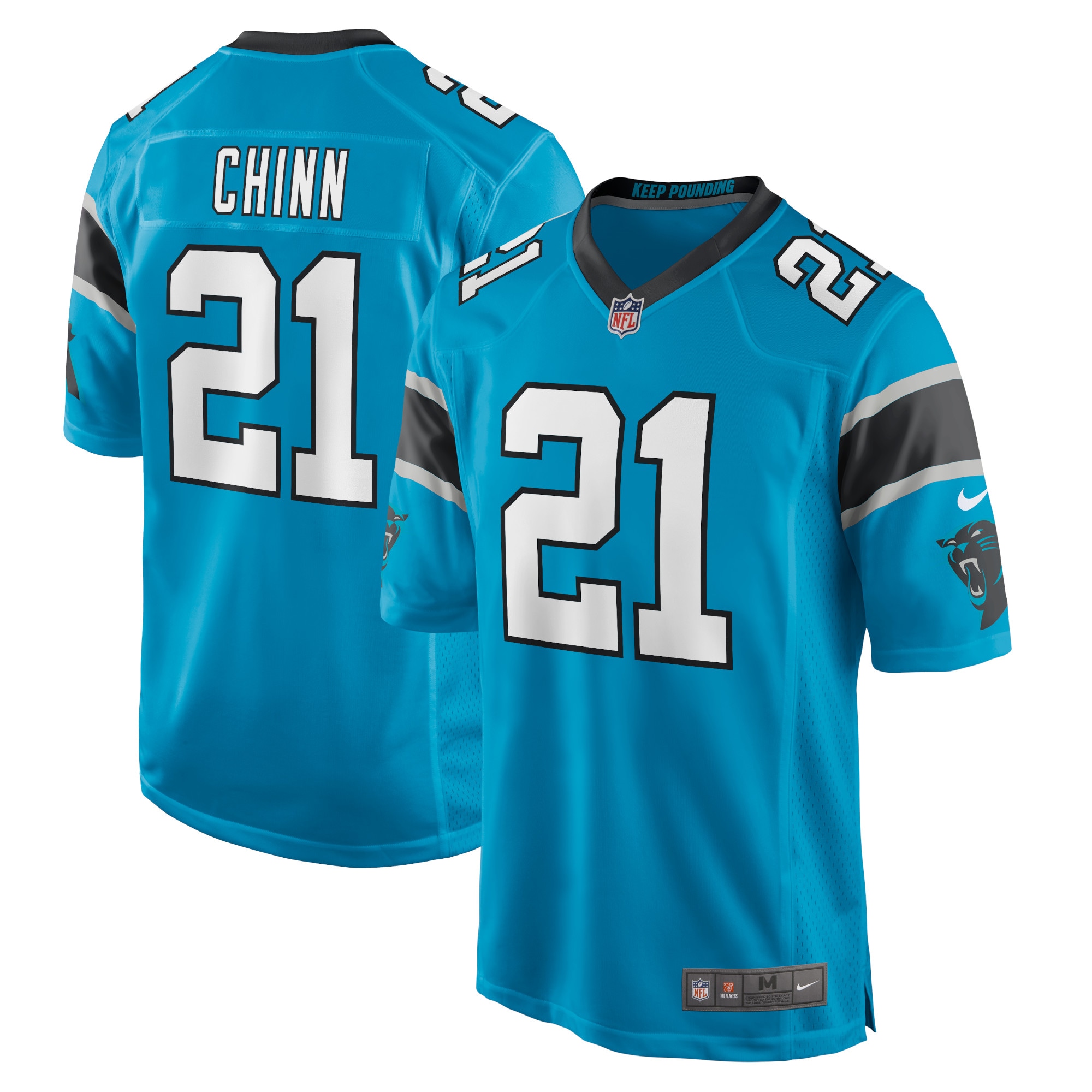 Men's Carolina Panthers Jeremy Chinn Blue Game Jersey Js2371