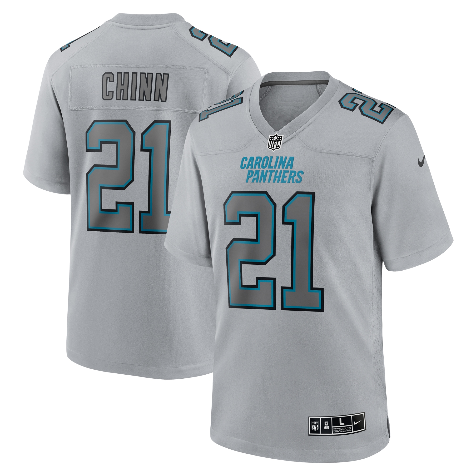 Men's Carolina Panthers Jeremy Chinn Gray Atmosphere Fashion Game Jersey Js3307