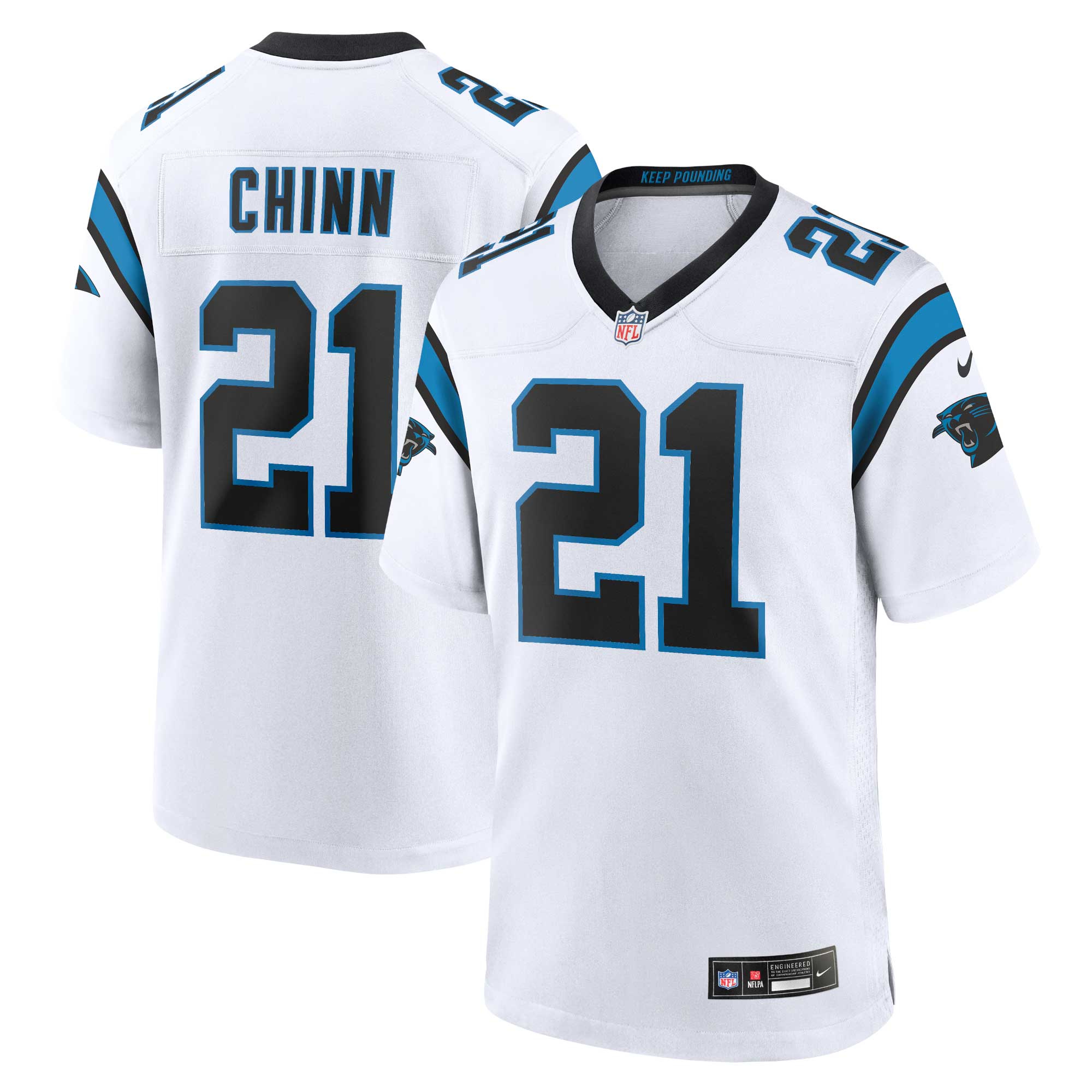 Men's Carolina Panthers Jeremy Chinn White Game Jersey Js7988