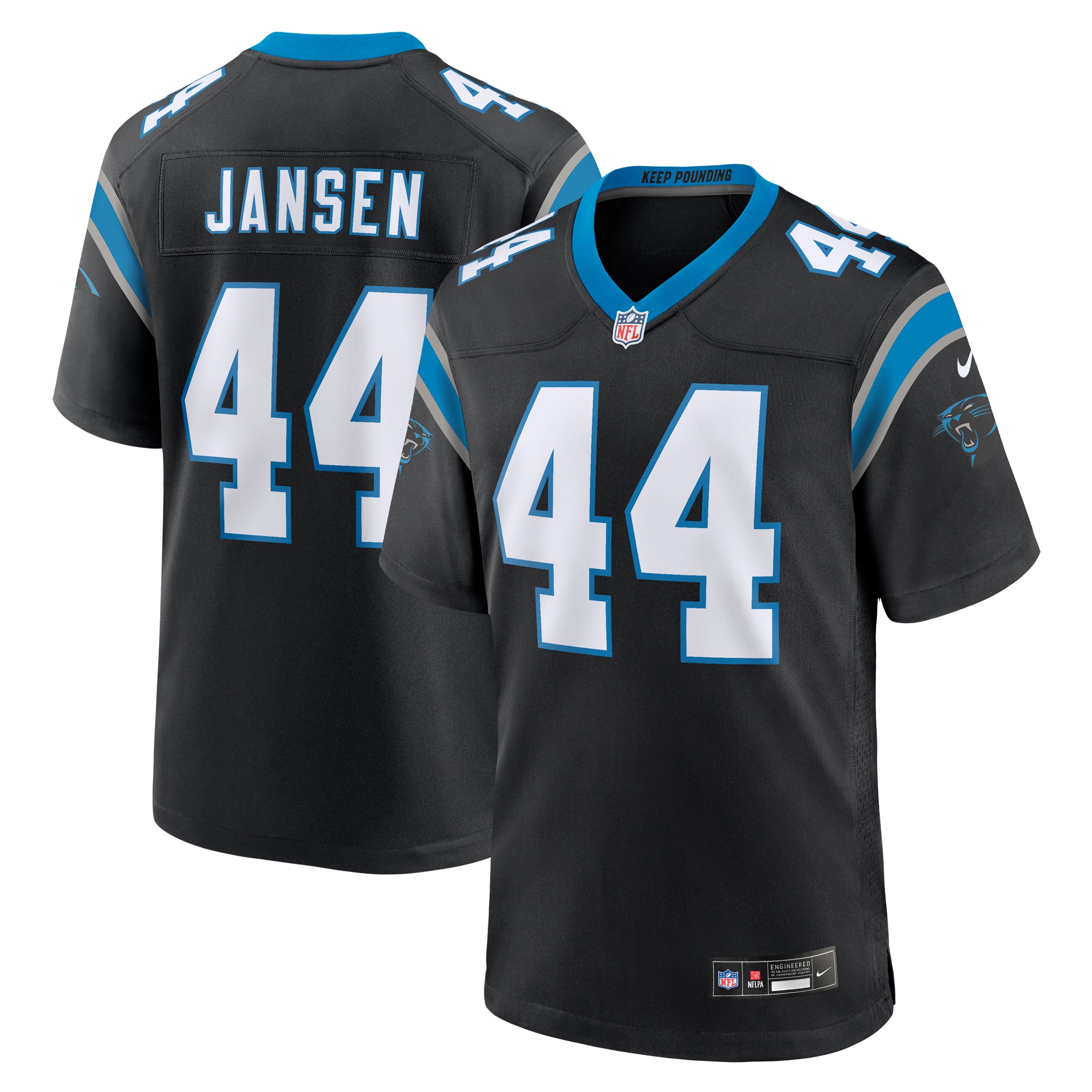 Men's Carolina Panthers J.j. Jansen Black Team Game Jersey Js8612
