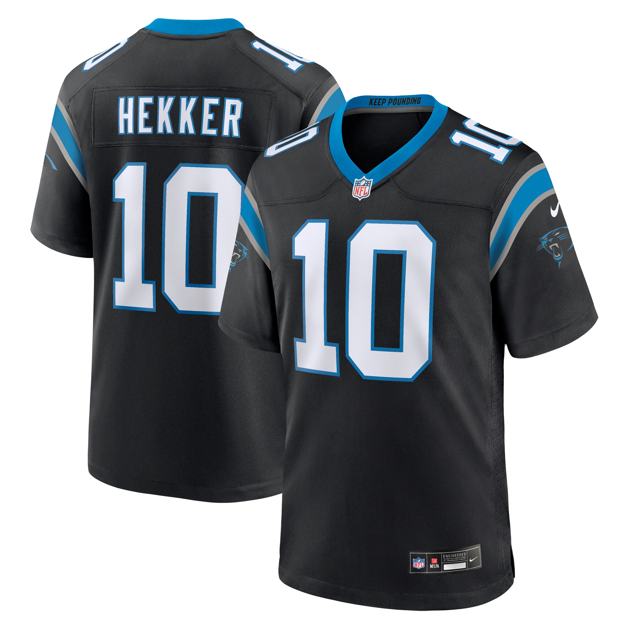 Men's Carolina Panthers Johnny Hekker Black Team Game Jersey Js1855