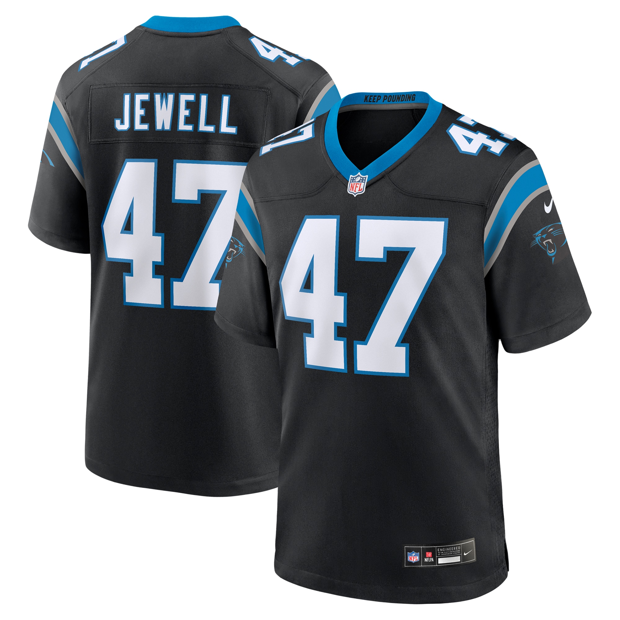 Men's Carolina Panthers Josey Jewell Black Game Jersey Js4166