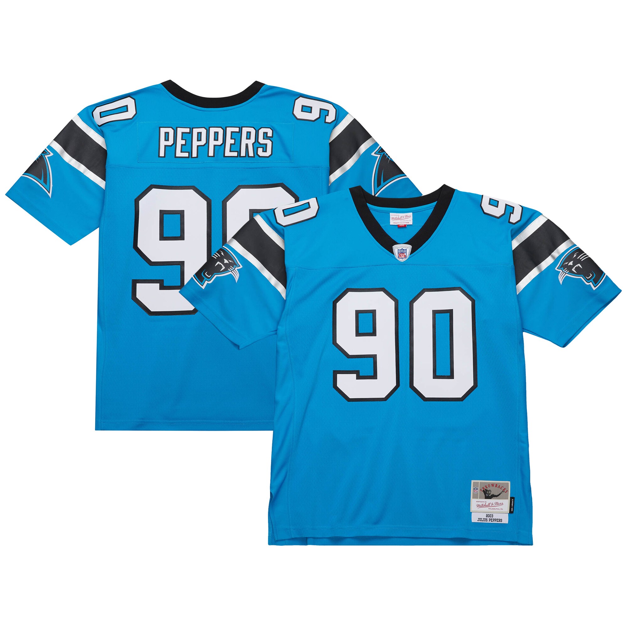 Men's Carolina Panthers Julius Peppers Mitchell & Ness Blue Legacy Jersey Js9906