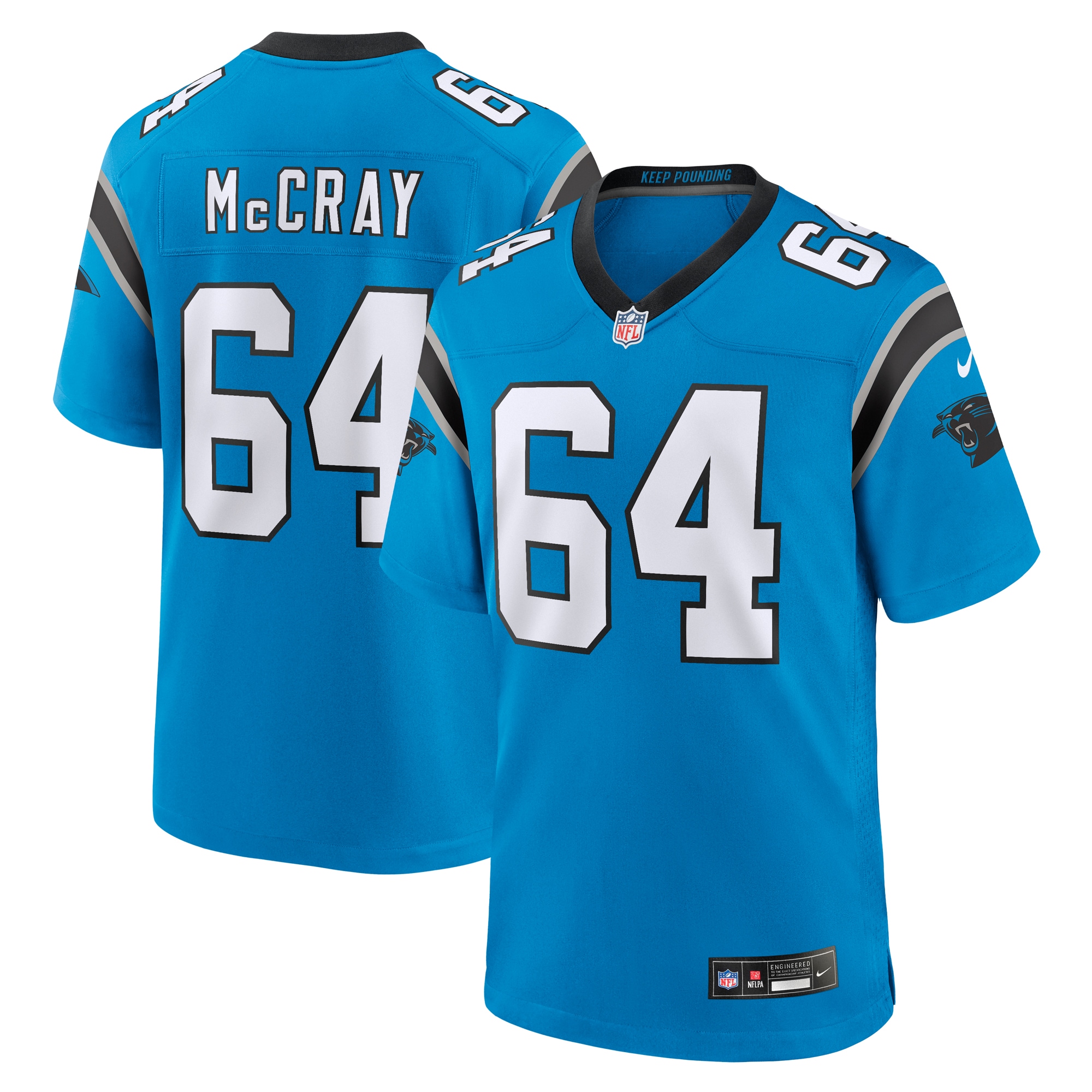 Men's Carolina Panthers Justin Mccray Blue Alternate Game Jersey Js8179