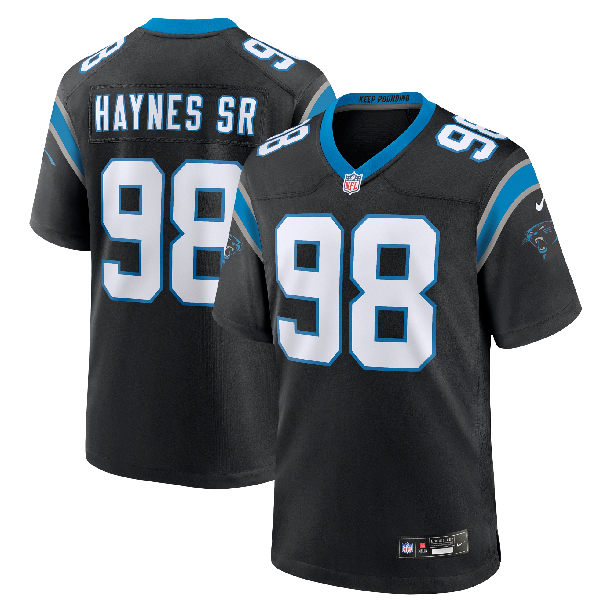 Men's Carolina Panthers Marquis Haynes Sr. Black Team Game Jersey Js7984