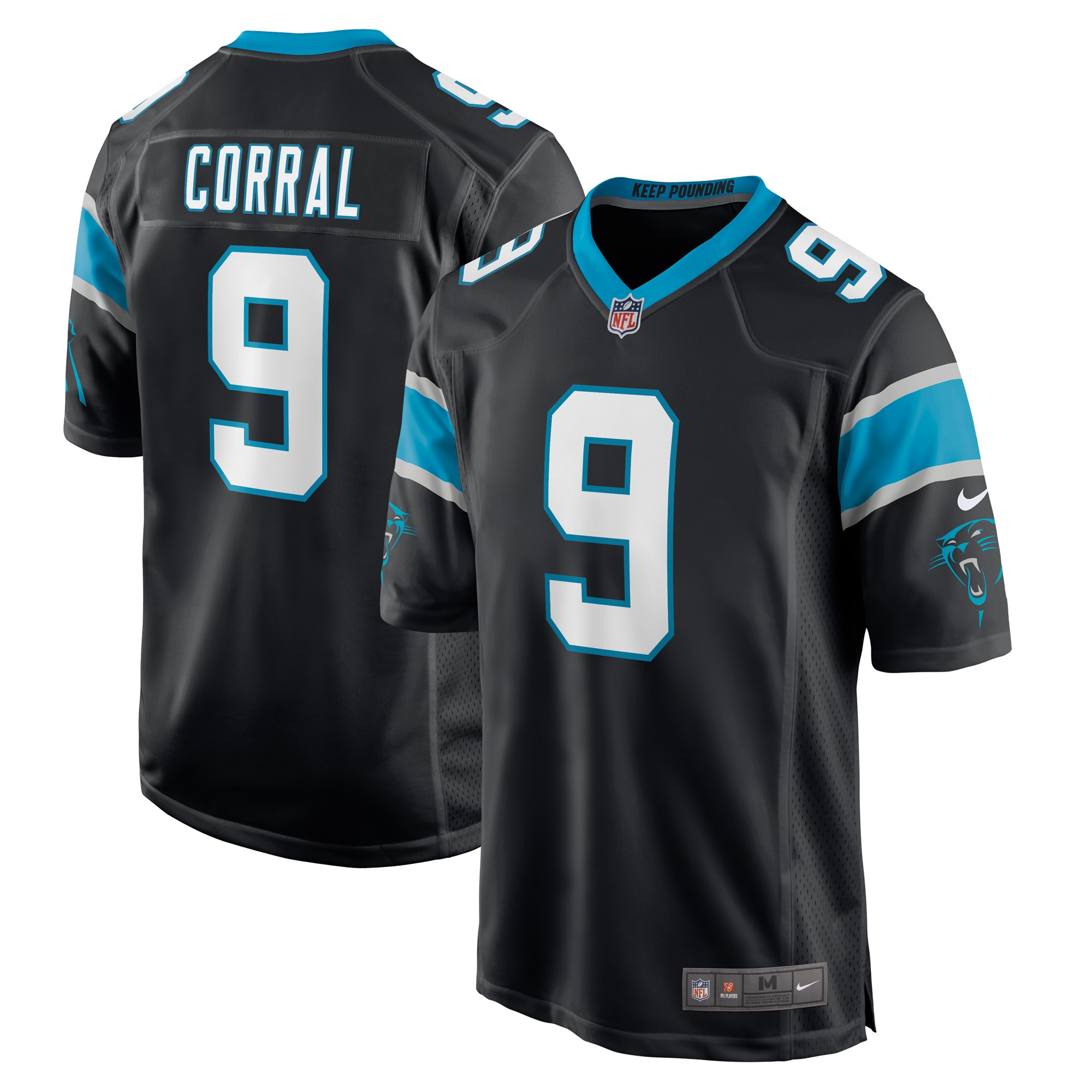 Men's Carolina Panthers Matt Corral Black Player Game Jersey Js2241