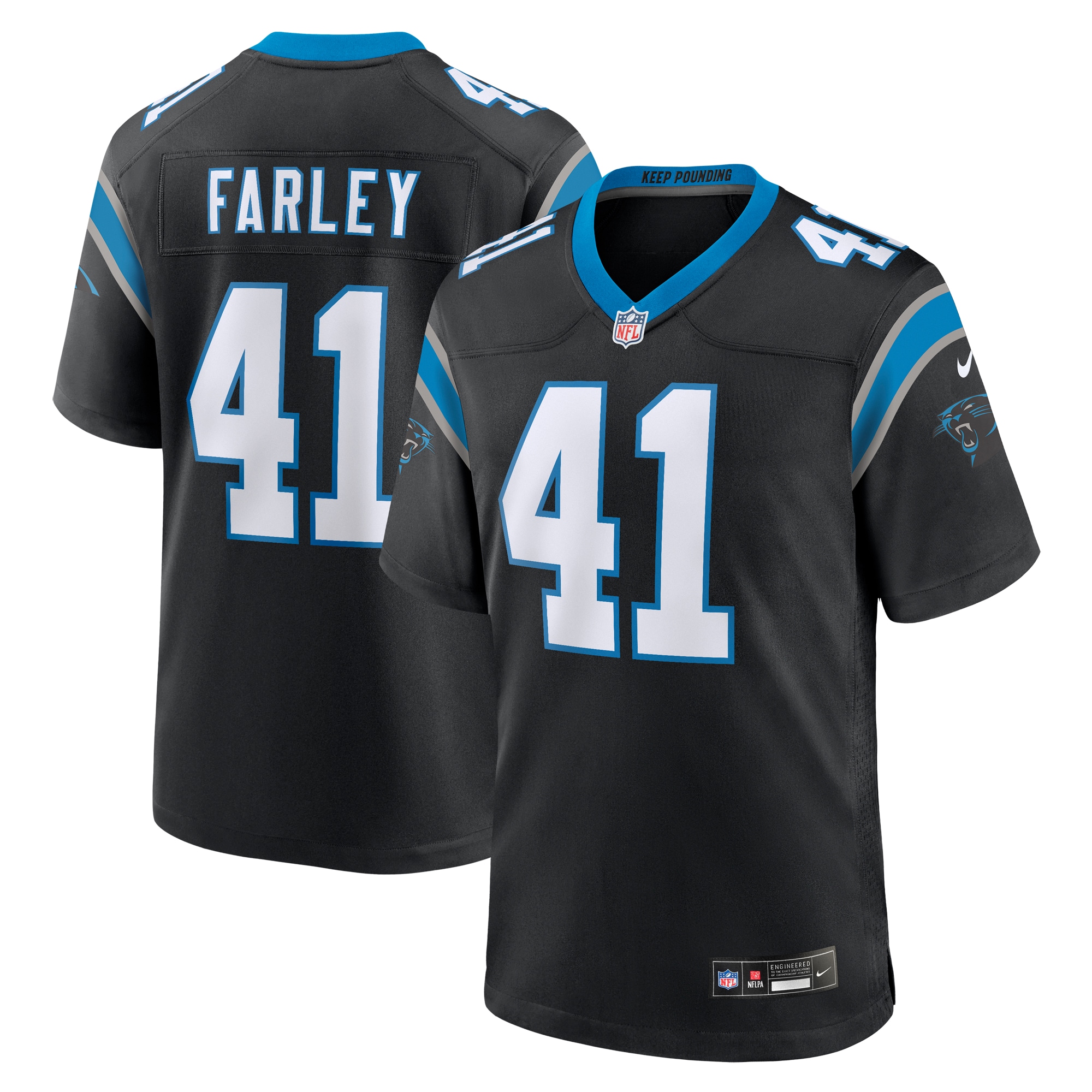 Men's Carolina Panthers Matthias Farley Black Game Jersey Js5710