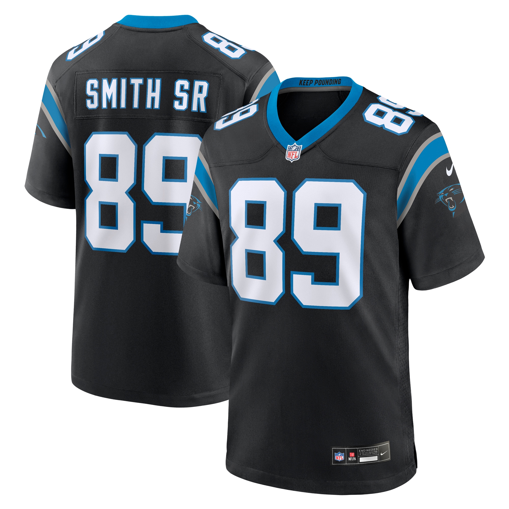 Men's Carolina Panthers Steve Smith Sr. Black Retired Player Game Jersey Js6086