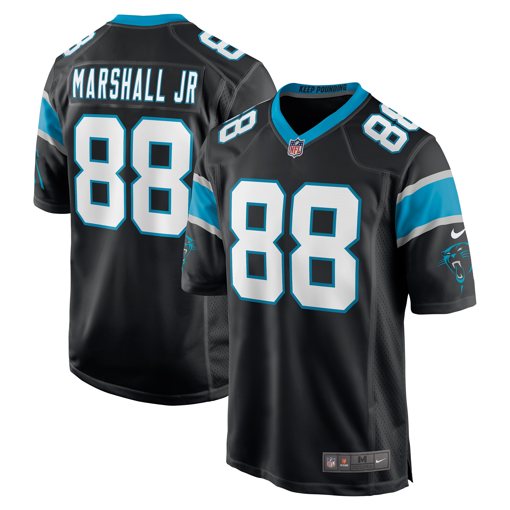Men's Carolina Panthers Terrace Marshall Jr. Black Player Game Jersey Js9287