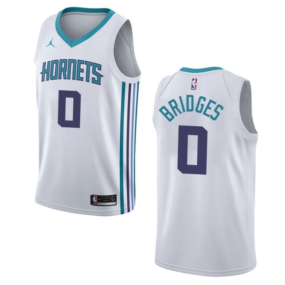 Men's Charlotte Hornets 0 Miles Bridges Association Swingman Jersey - White