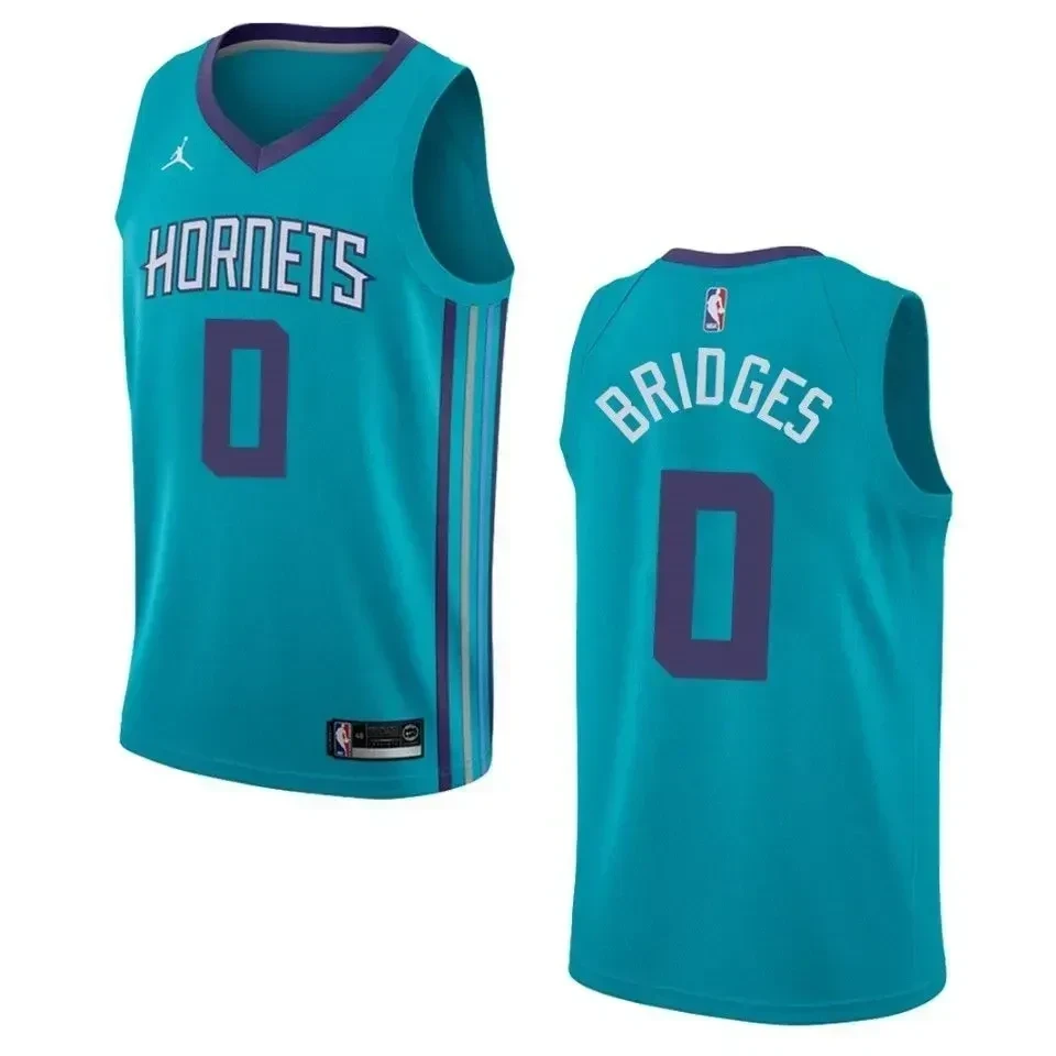 Men's Charlotte Hornets 0 Miles Bridges Icon Swingman Jersey - Teal