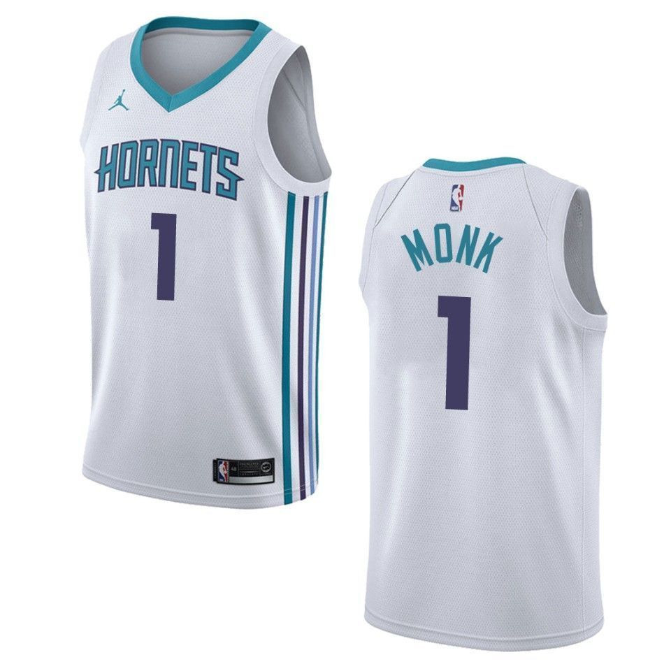 Men's Charlotte Hornets 1 Malik Monk Association Swingman Jersey - White