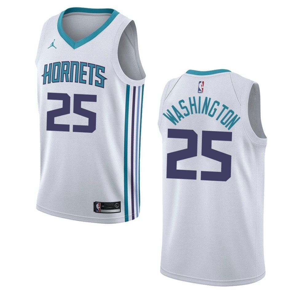 Men's Charlotte Hornets 25 P.j. Washington Association Swingman Jersey - White