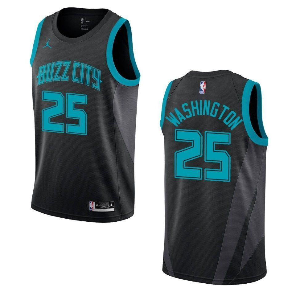 Men's Charlotte Hornets 25 P.j. Washington City Swingman Jersey - Black