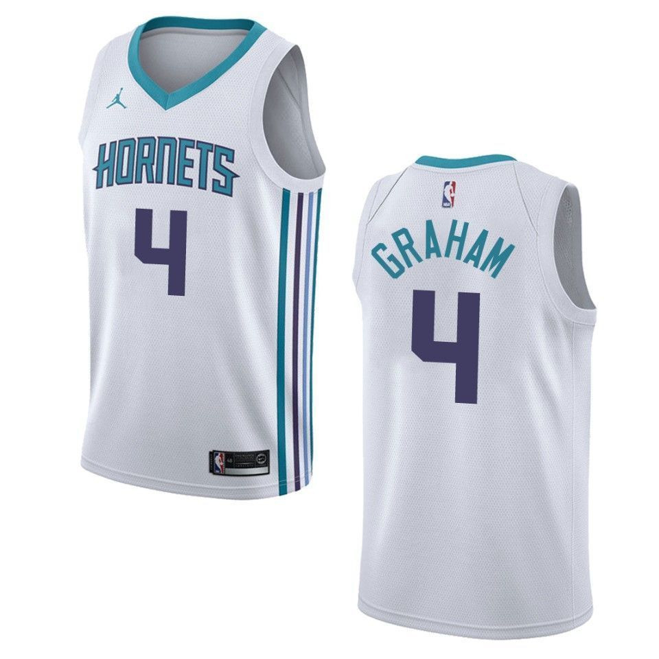 Men's Charlotte Hornets 4 Devonte' Graham Association Swingman Jersey - White