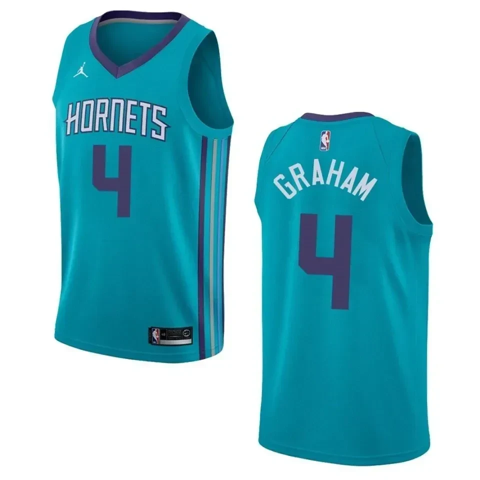 Men's Charlotte Hornets 4 Devonte' Graham Icon Swingman Jersey - Teal