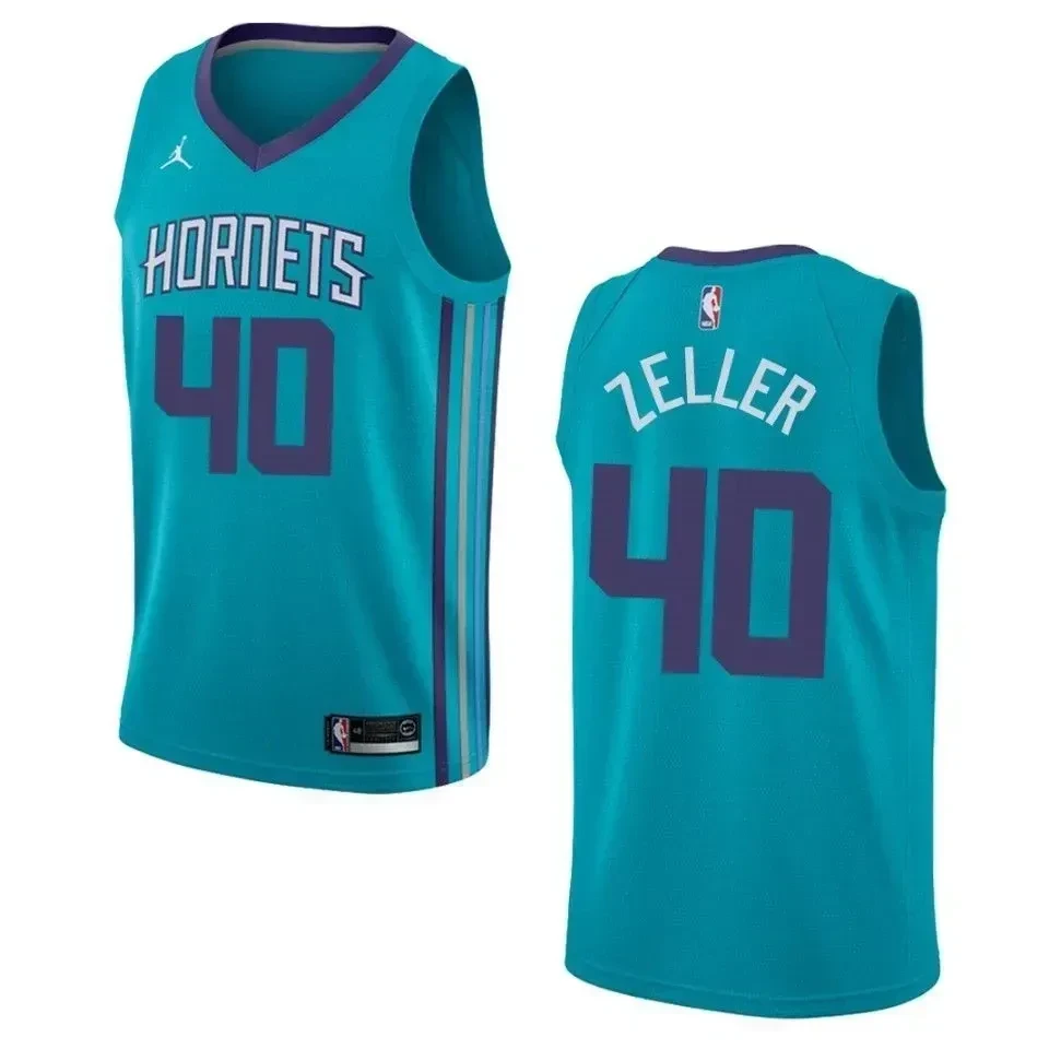 Men's Charlotte Hornets 40 Cody Zeller Icon Swingman Jersey - Teal