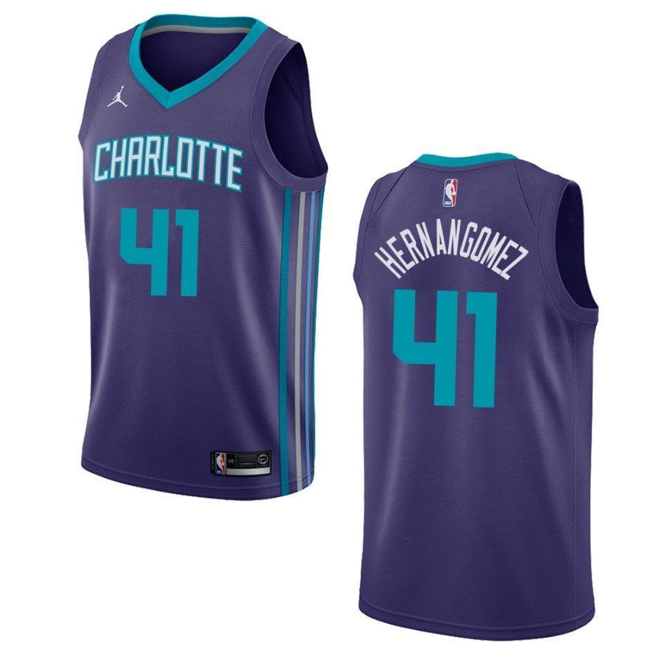 Men's Charlotte Hornets 41 Willy Hernangomez Statement Swingman Jersey - Purple