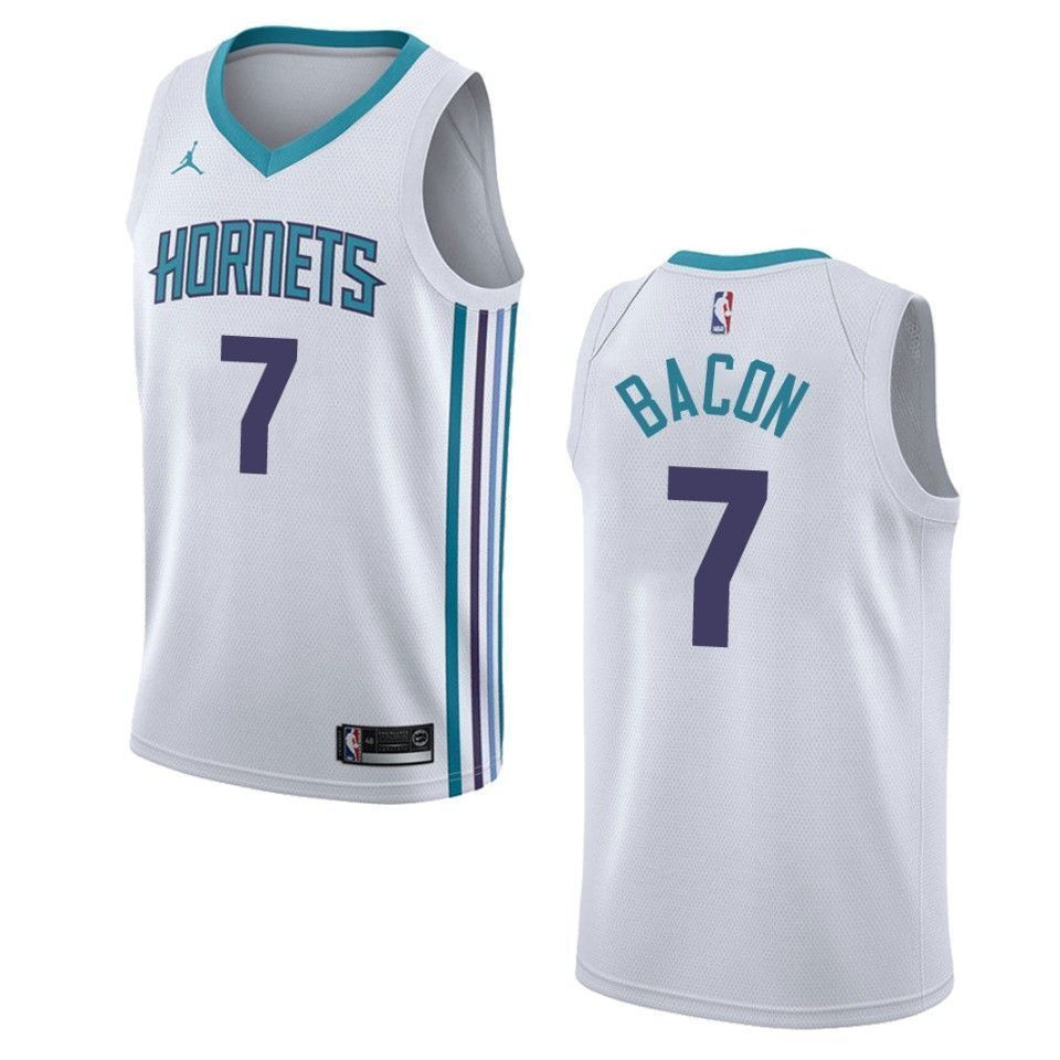Men's Charlotte Hornets 7 Dwayne Bacon Association Swingman Jersey - White