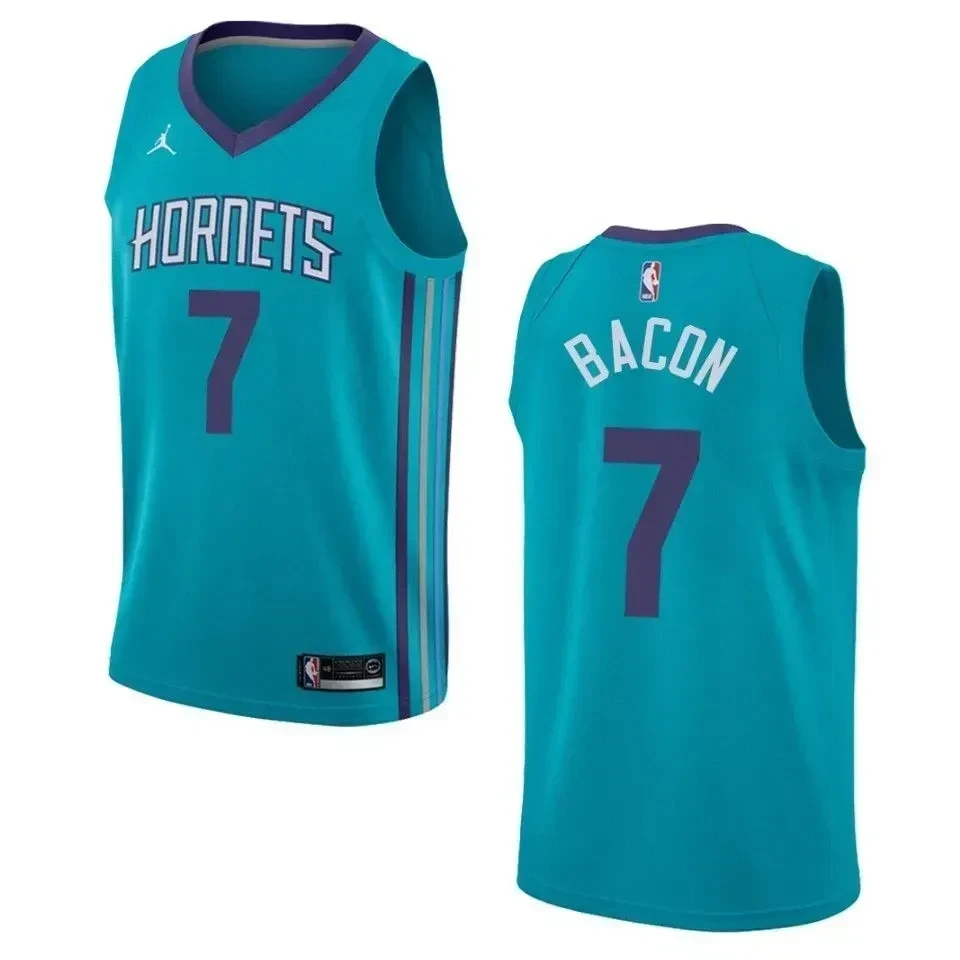 Men's Charlotte Hornets 7 Dwayne Bacon Icon Swingman Jersey - Teal