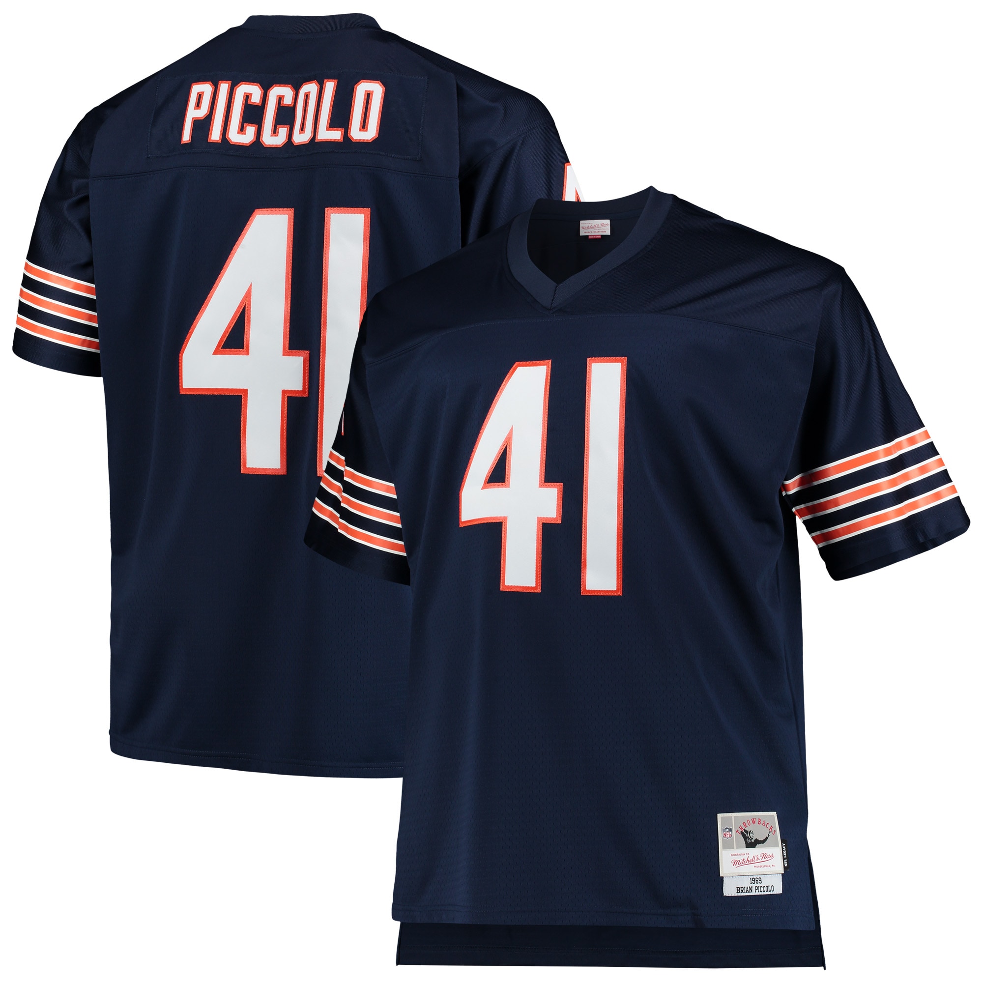 Men's Chicago Bears Brian Piccolo Mitchell & Ness Navy Big & Tall 1969 Retired Player Jersey Js2005