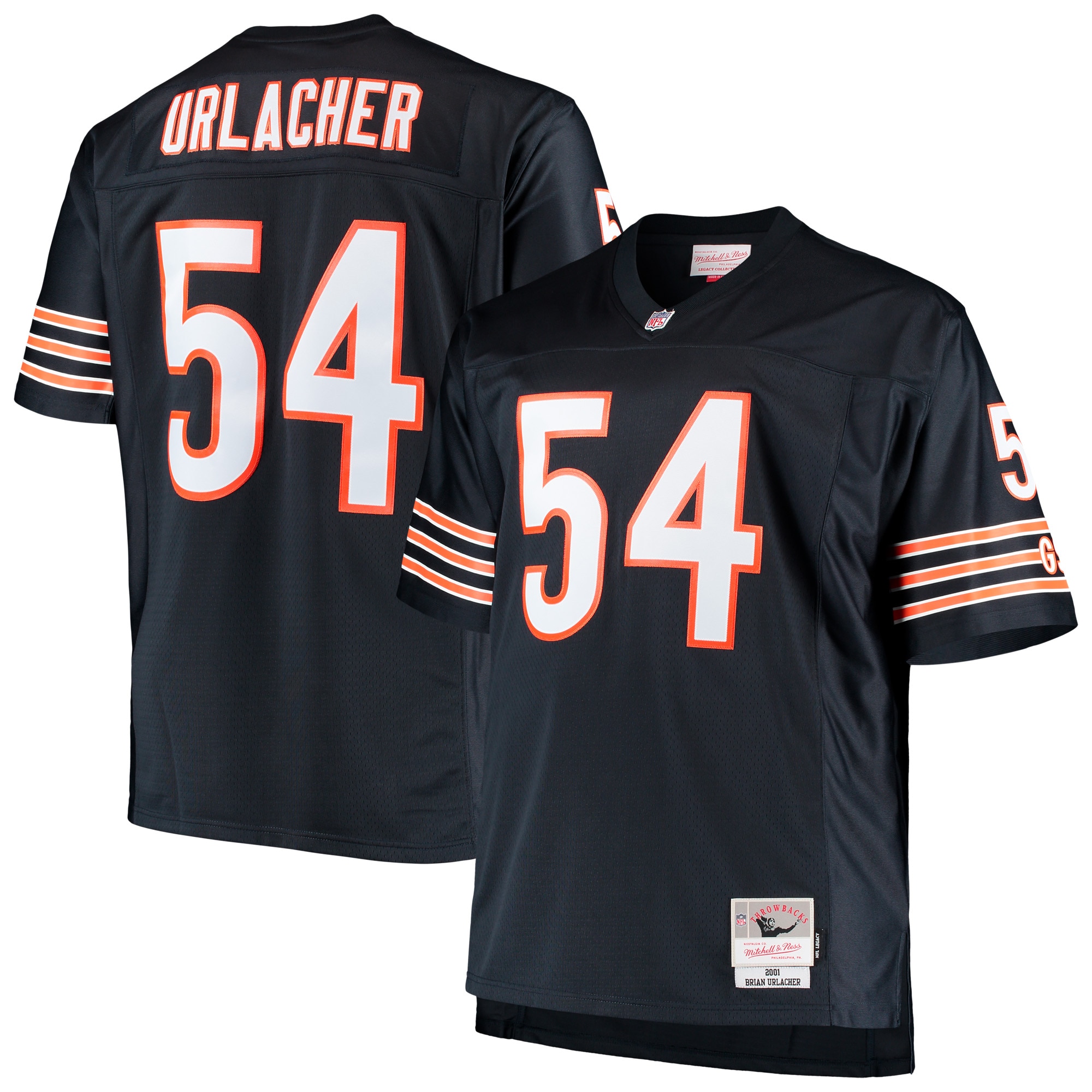 Men's Chicago Bears Brian Urlacher Mitchell & Ness Navy Big & Tall 2001 Retired Player Jersey Js3492