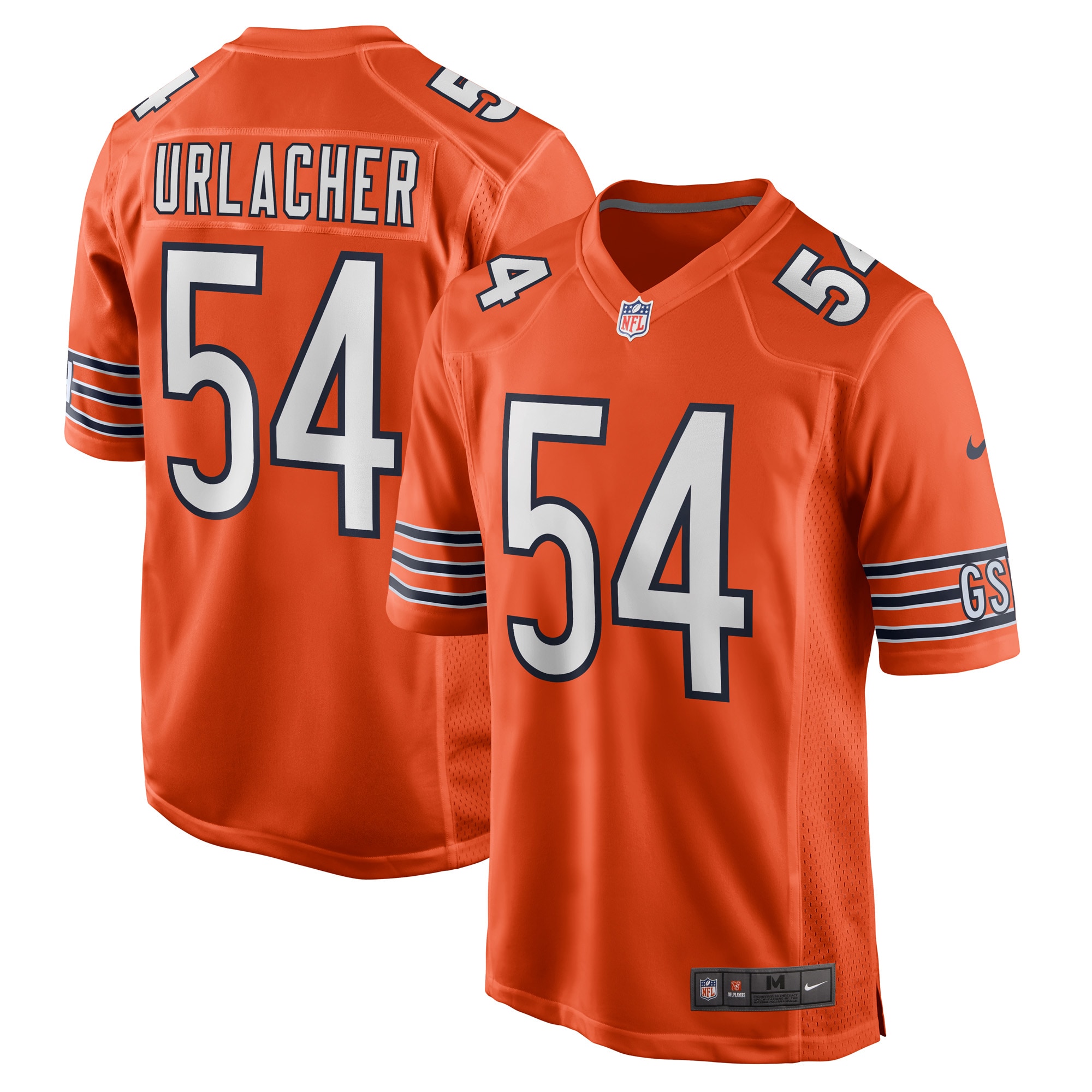 Men's Chicago Bears Brian Urlacher Orange Retired Player Jersey Js4435